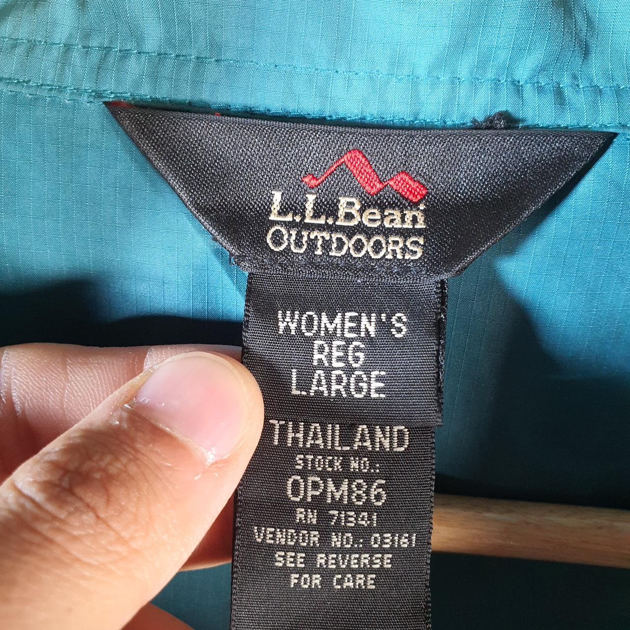 Vintage L.L. Bean Outdoors Nylon Jacket Womens Large Blue Waterproof Hooded