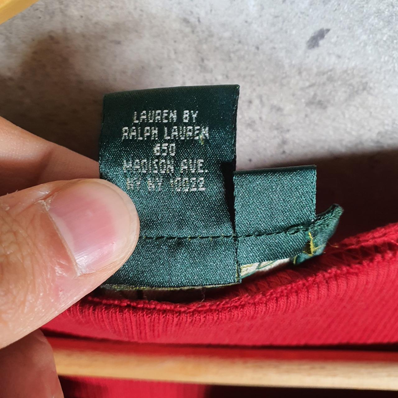 Vintage Ralph Lauren Polo Knit Sweater Womens Medium Red Cotton Pullover