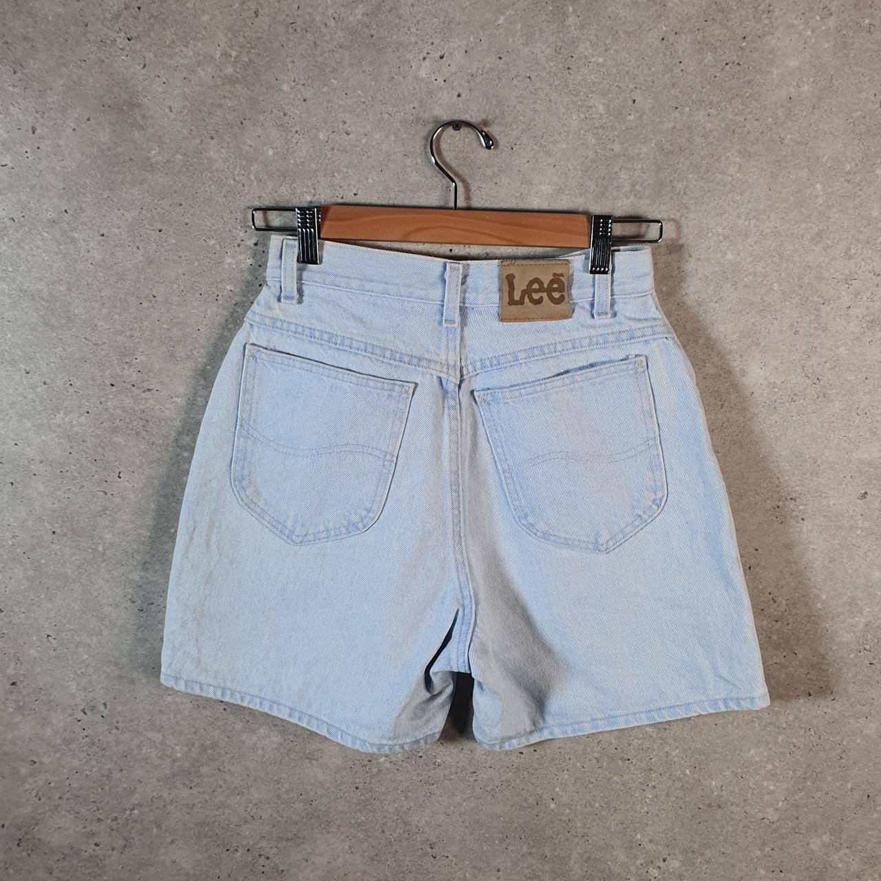 Vintage Lee Low Rise Baggy Shorts Jorts Cargo Womens W24 Blue Relaxed Denim A4568