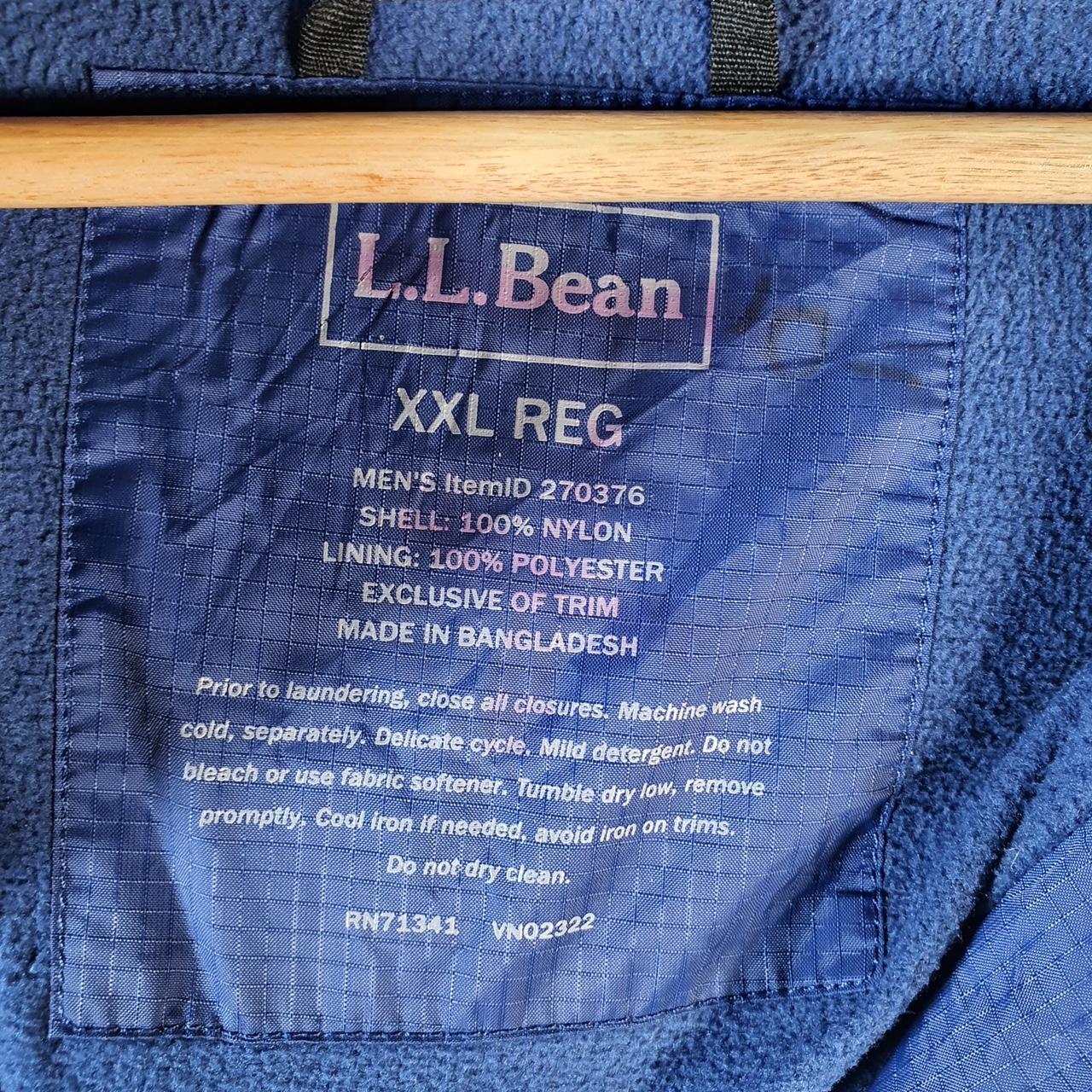 Vintage L.L. Bean Outdoors Nylon Jacket Mens 2XL Blue Waterproof Hooded