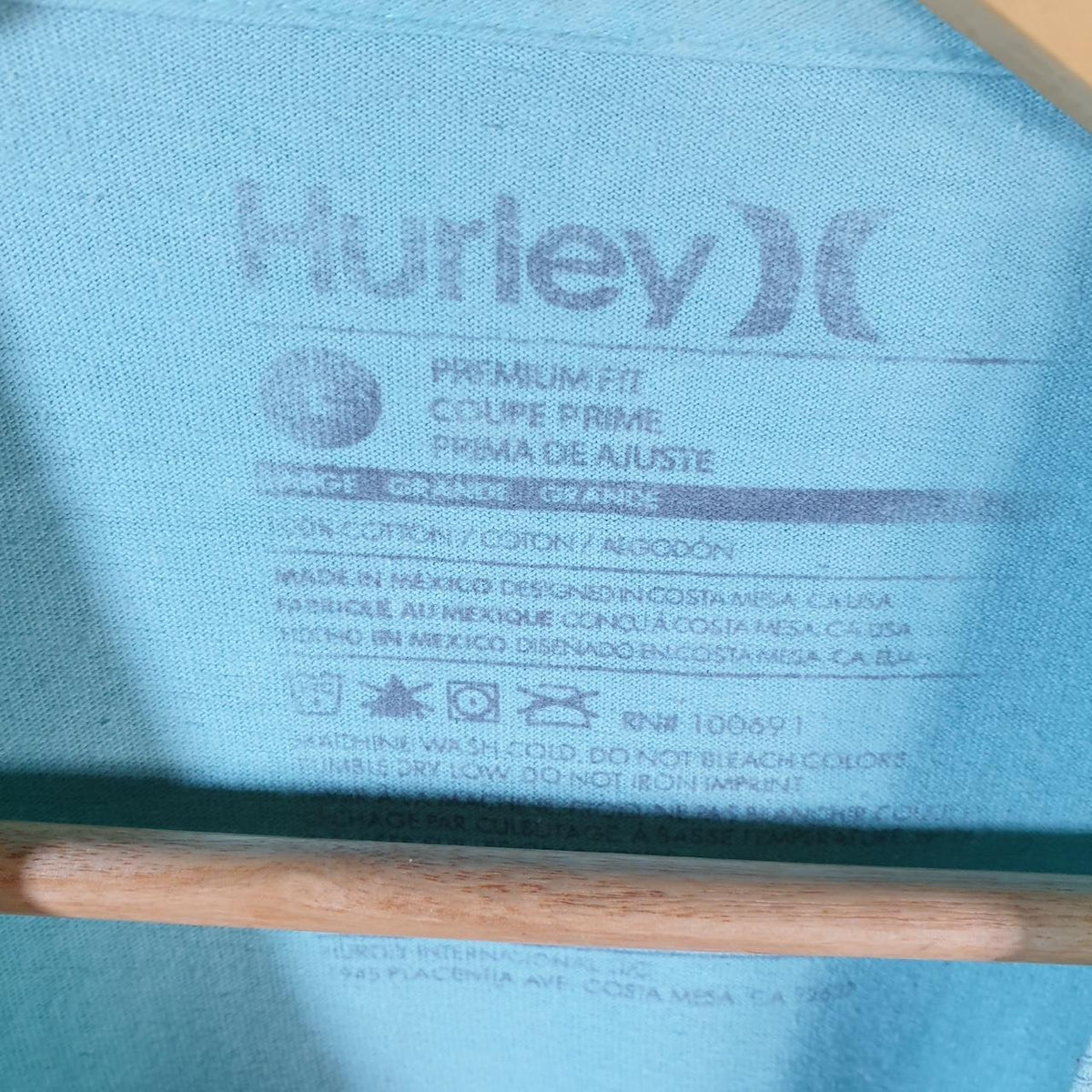 Vintage Hurley Graphic T Shirt Men’s Large Blue Casual Sports Logo Athletic