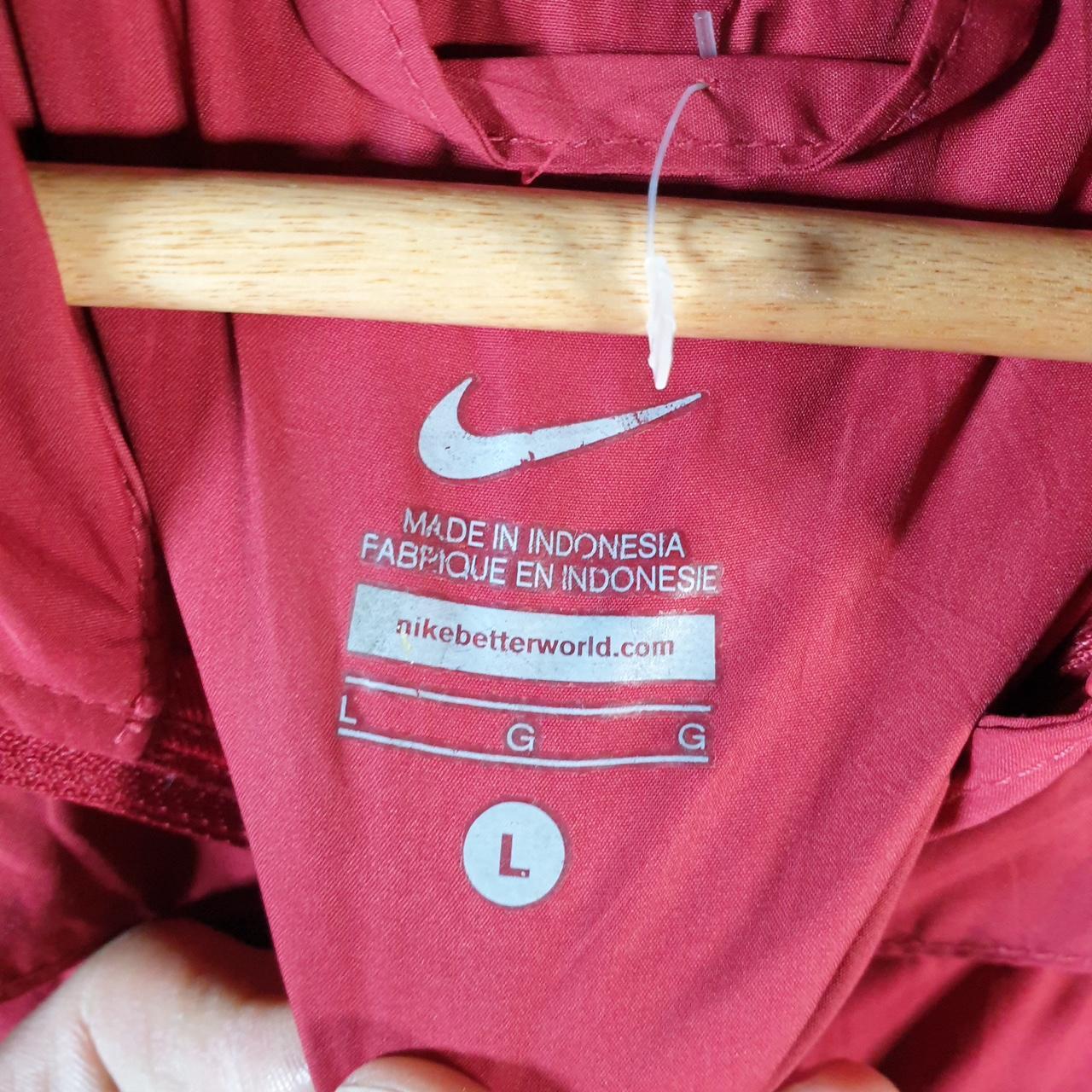 Vintage Nike Windbreaker Track Jacket Mens Large Red USA Swoosh Full Zip
