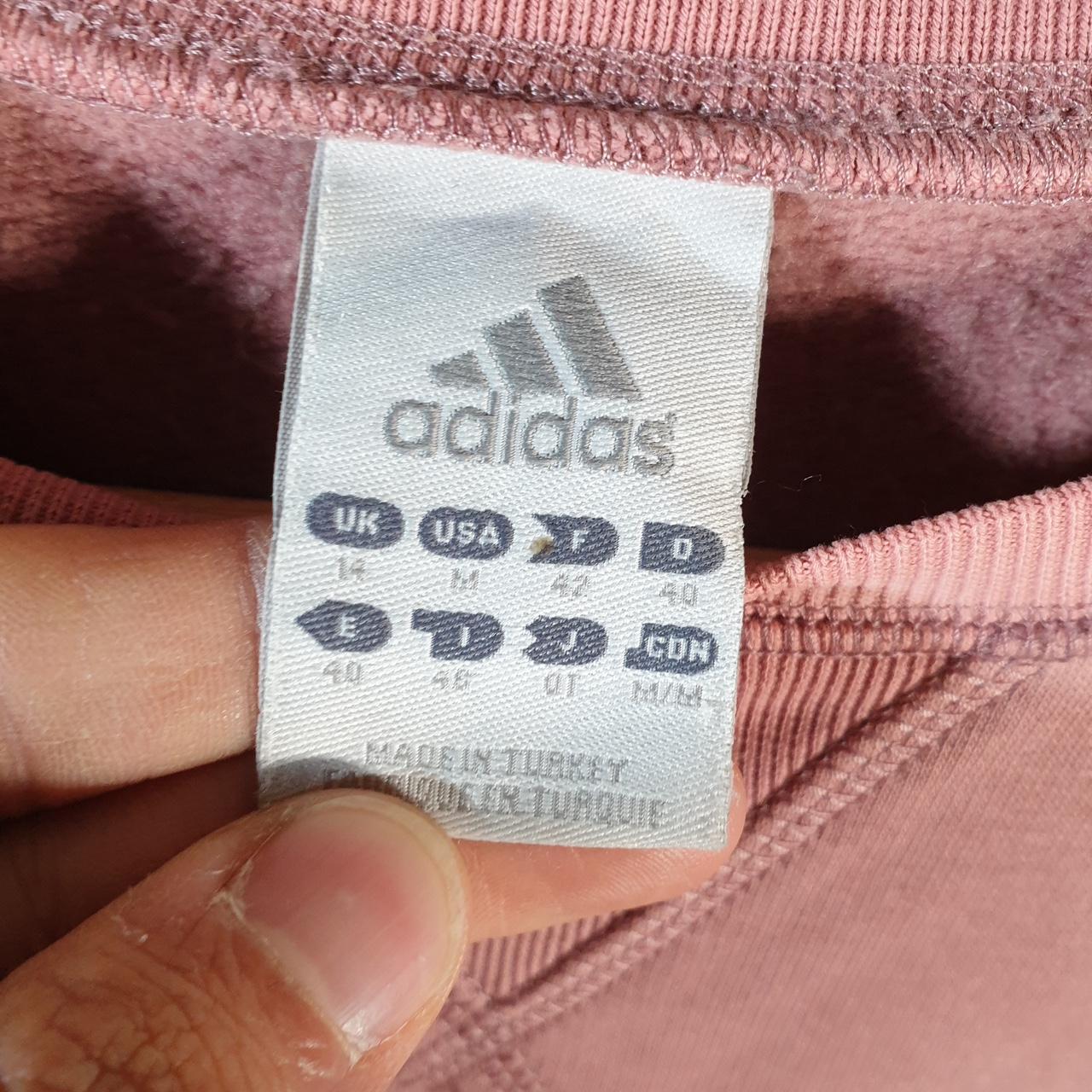 Vintage Adidas 90s Embroidered Sweatshirt Womens UK14 Pink Y2K Pullover Casual