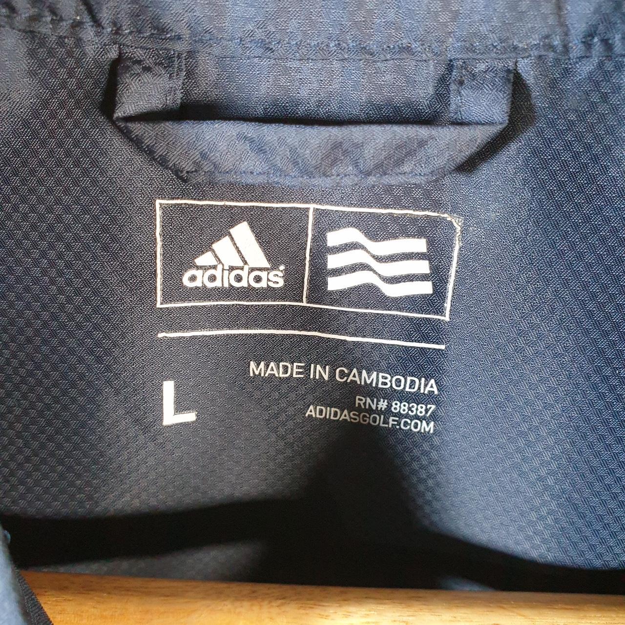 Adidas Short Sleeve Golf Track Jacket Mens Large Blue Folds Of Honour Athletic Full Zip