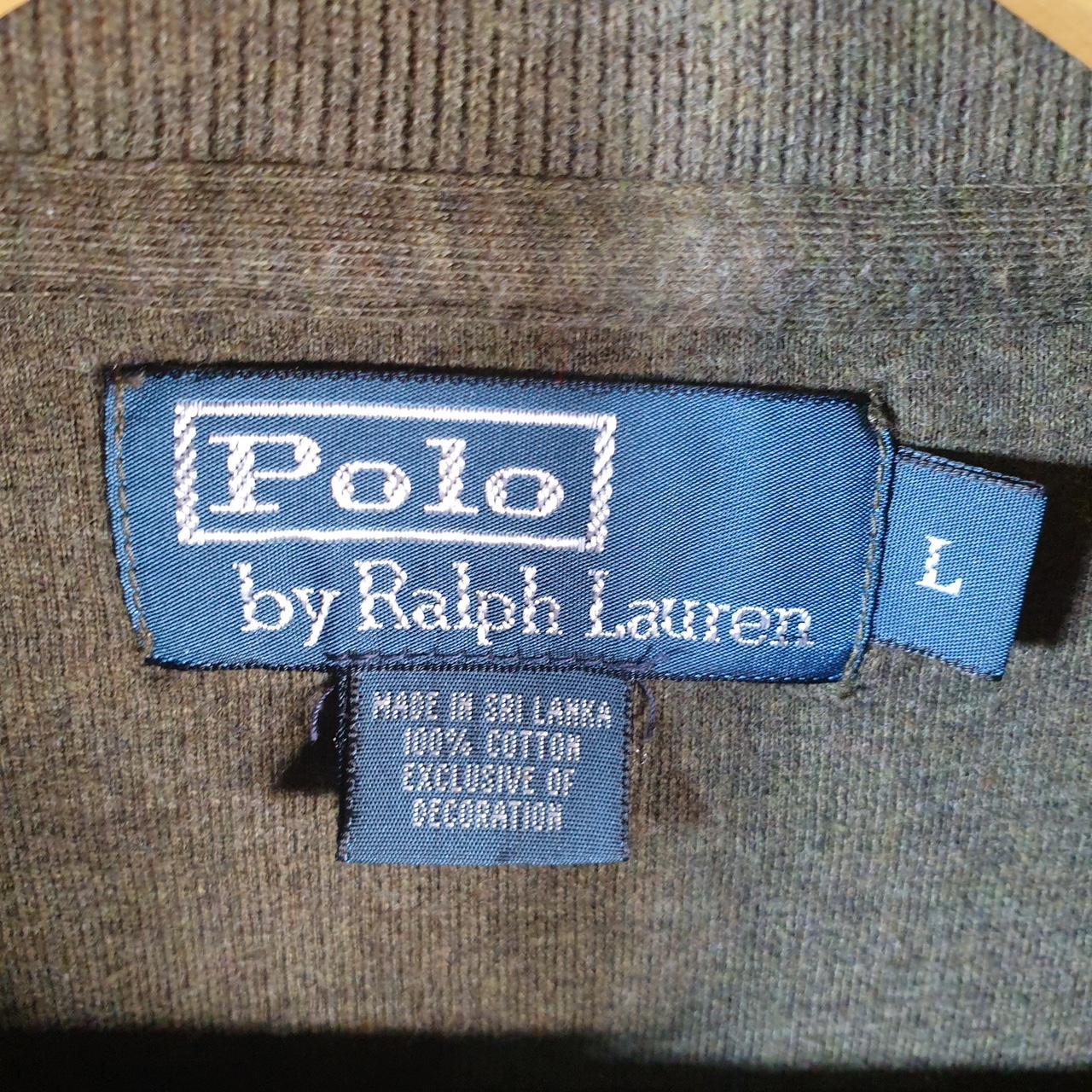 Vintage Ralph Lauren Polo Sweatshirt Men’s Large Khaki Green Cotton Full Zip Pony