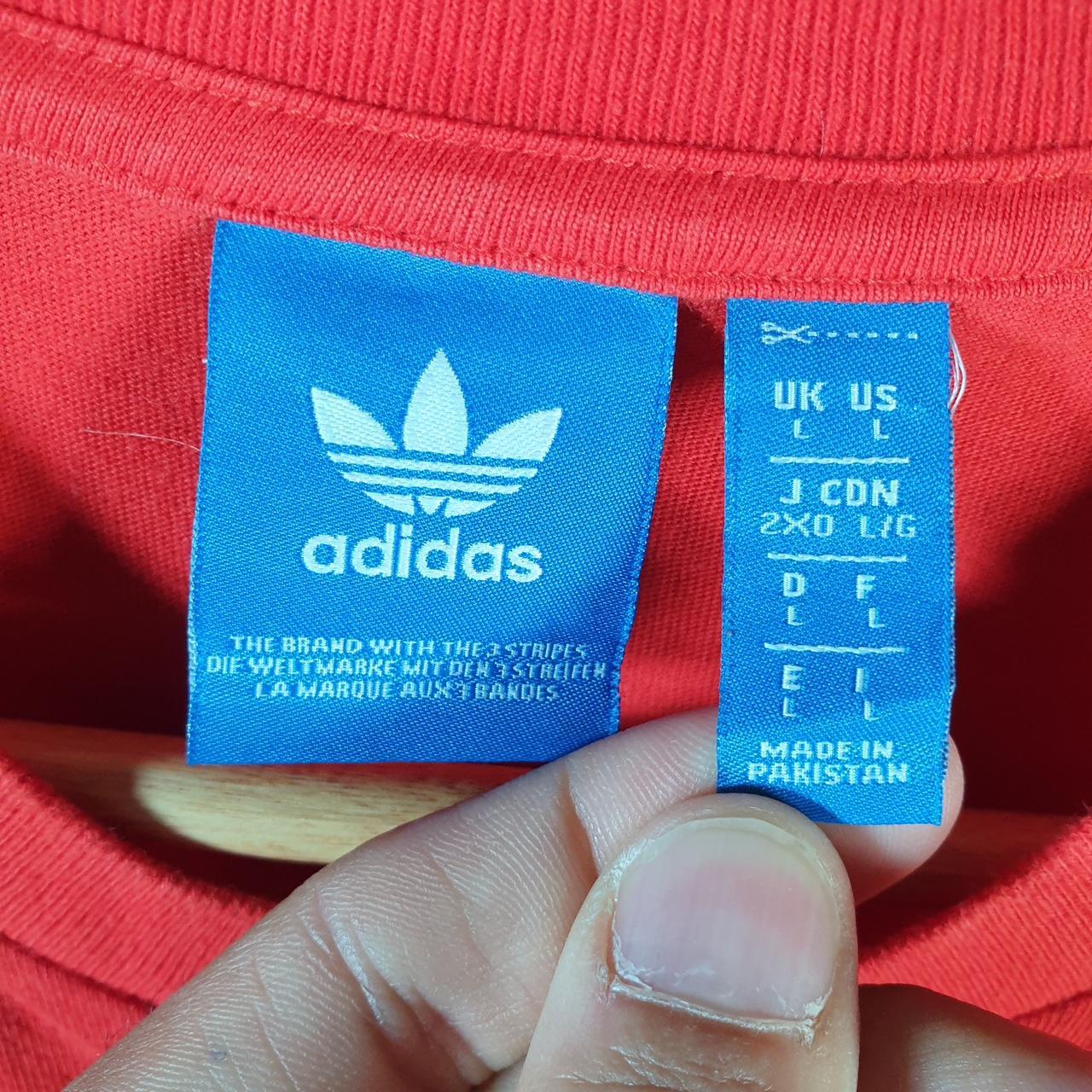 Vintage Adidas Trefoil T Shirt Men’s Large Red Three Stripes Logo Athletic