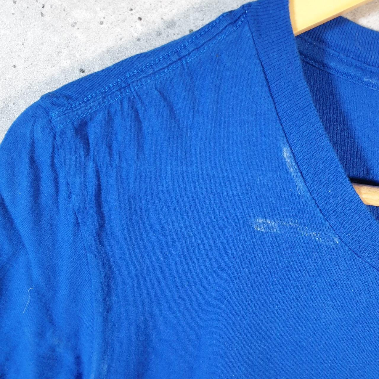 Vintage Adidas Amplifier Spellout T Shirt Men’s Medium Blue Three Stripes Logo Athletic