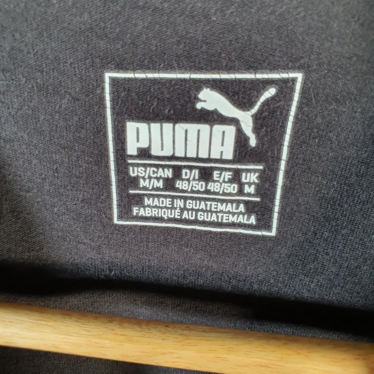 Vintage Puma Spellout T Shirt Mens Medium Black sports Logo Athletic