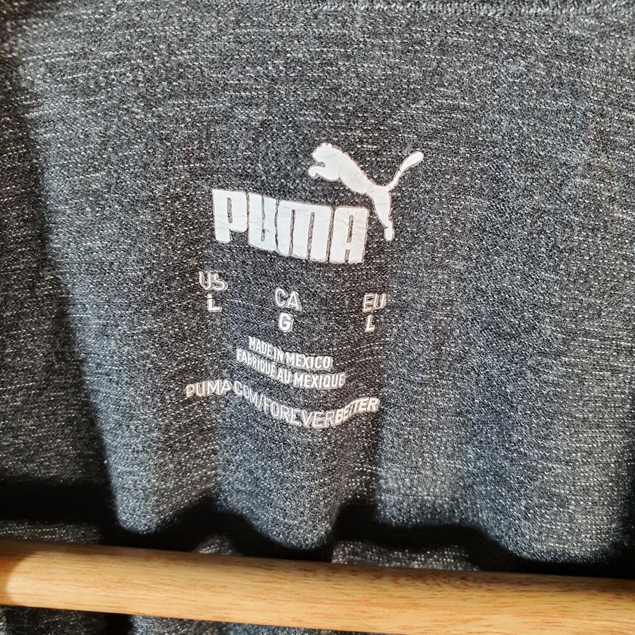 Vintage Puma Spellout T Shirt Mens Large Grey sports Logo Athletic