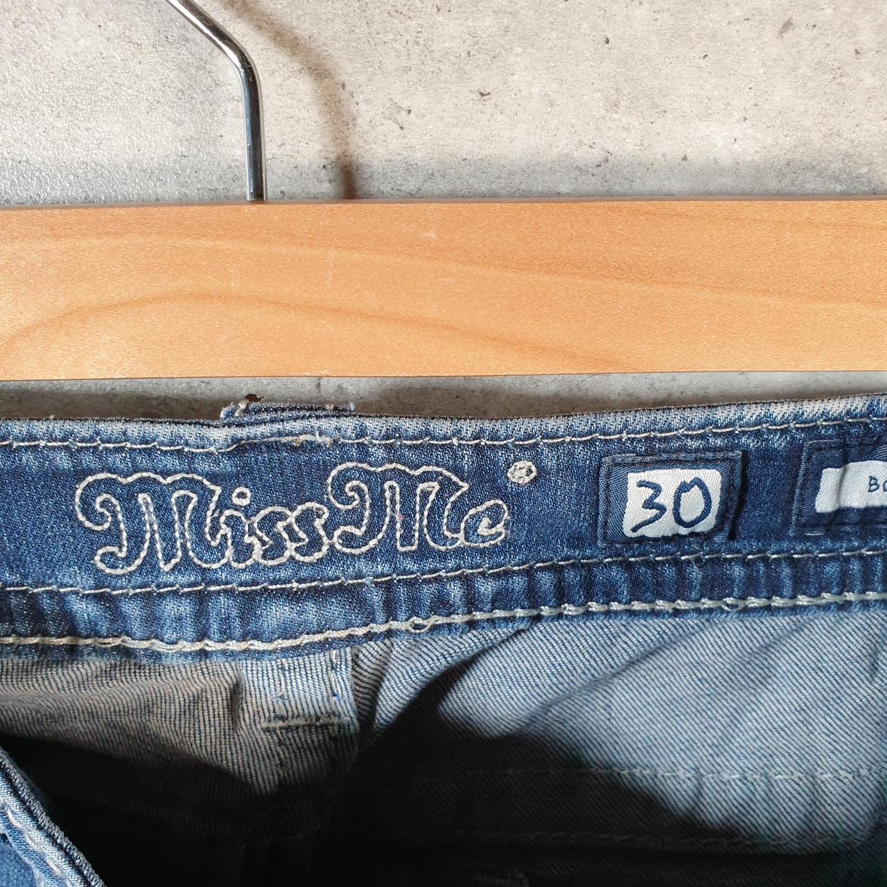 Vintage Miss Me Baggy Y2K Hip Hop Jeans Shorts Jorts Womens W30 Blue Denim Low Rise