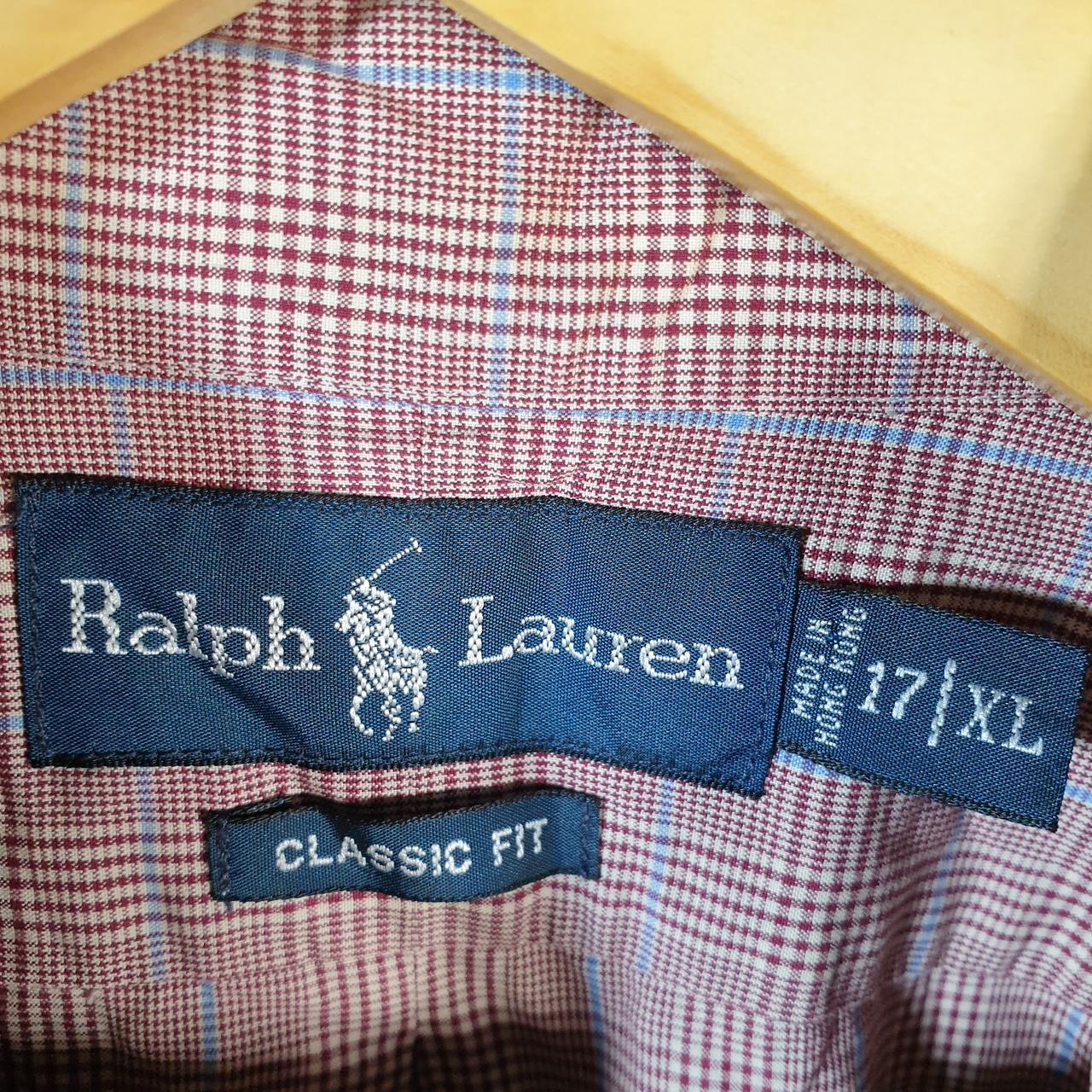 Vintage Ralph Lauren Button Down Shirt Men’s XL Pink Checkered Classic Fit Pony Cotton