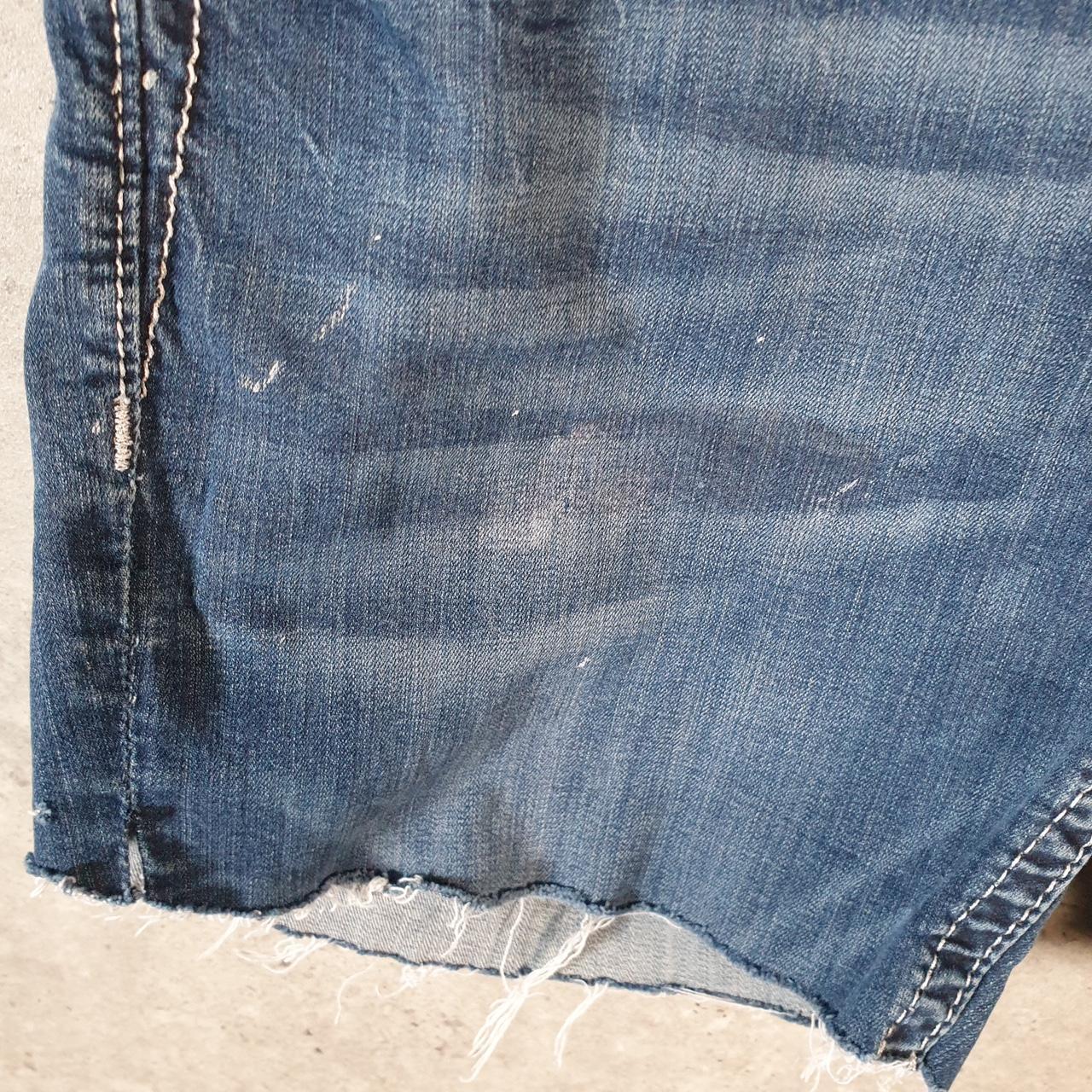 Vintage Miss Me Baggy Y2K Hip Hop Jeans Shorts Jorts Womens W32 Blue Denim Low Rise