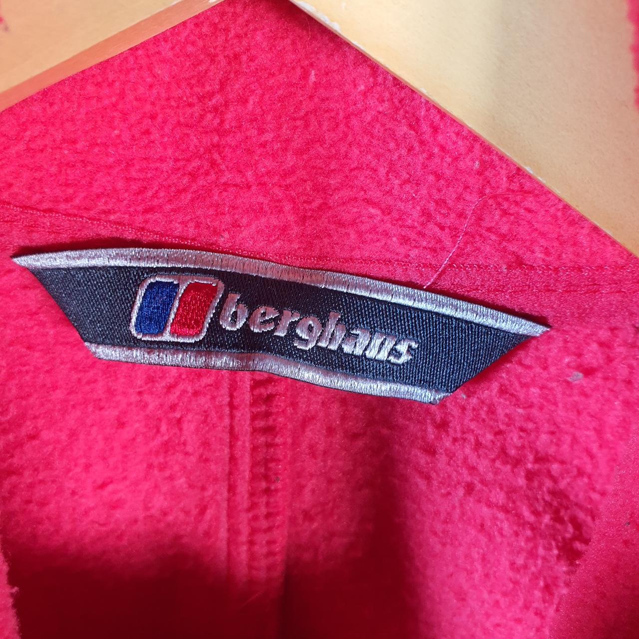 Vintage Berghaus Teddy Fleece Sweatshirt Womens UK12 Pink Full Zip Logo