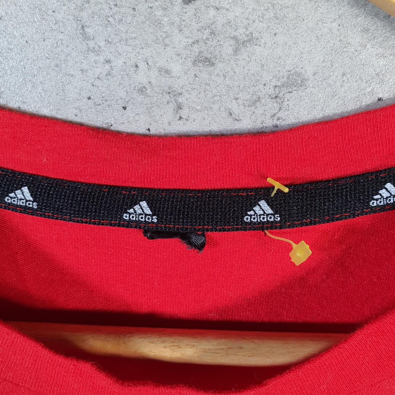 Vintage Adidas Spellout T Shirt Mens Small Orange Three Stripes Logo Athletic