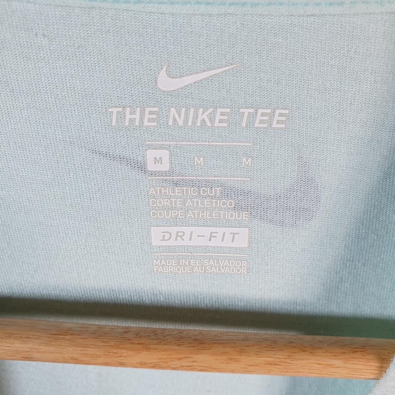 Vintage Nike Dri Fit Club Spellout T Shirt Men’s Medium Blue Logo Swoosh Athletic