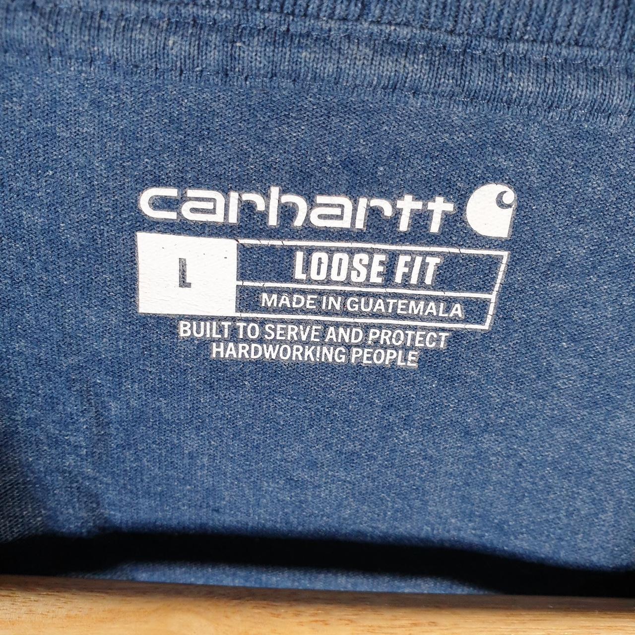 Vintage Carhartt Pocket T Shirt Men’s Large Blue Workwear Chore Utility Loose Fit