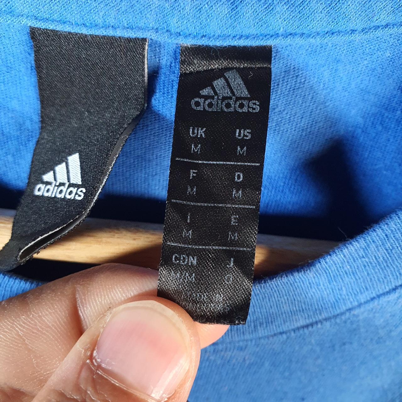 Vintage Adidas T Shirt Shirt Men’s Medium Blue Three Stripes Logo Athletic C9807