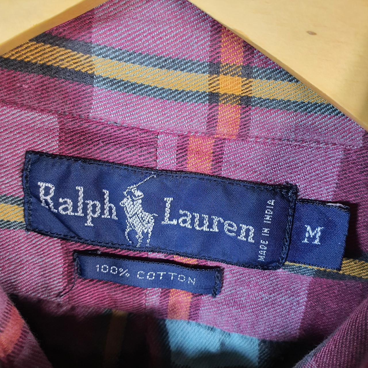 Vintage Ralph Lauren Button Down Shirt Men’s M Checkered Classic Fit Pony Cotton