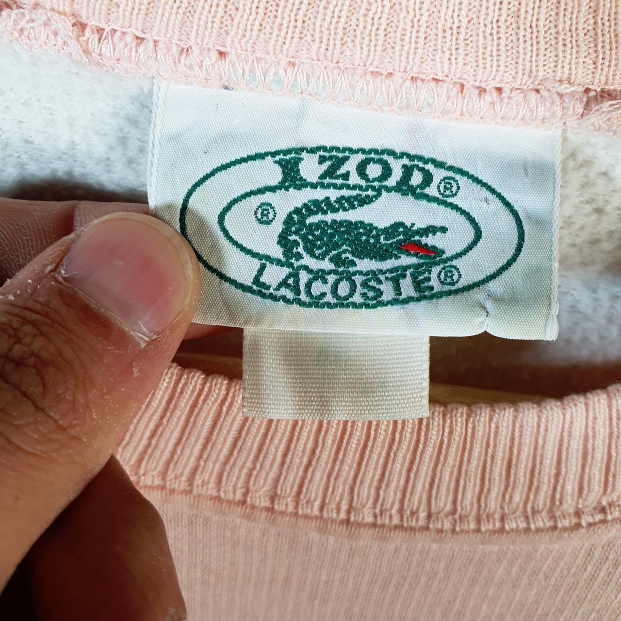 Vintage Izod Lacoste 90s Knit Sweater Mens XS Pink Y2K Jumper Logo