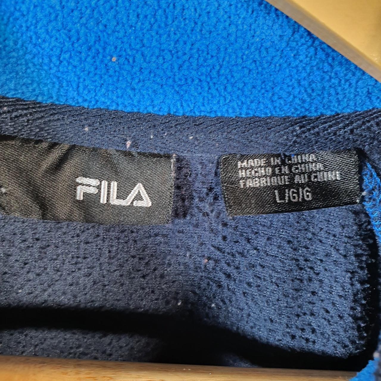 Fila Fleece 1/4 zip Sweatshirt Mens Large Blue Embroidered Logo
