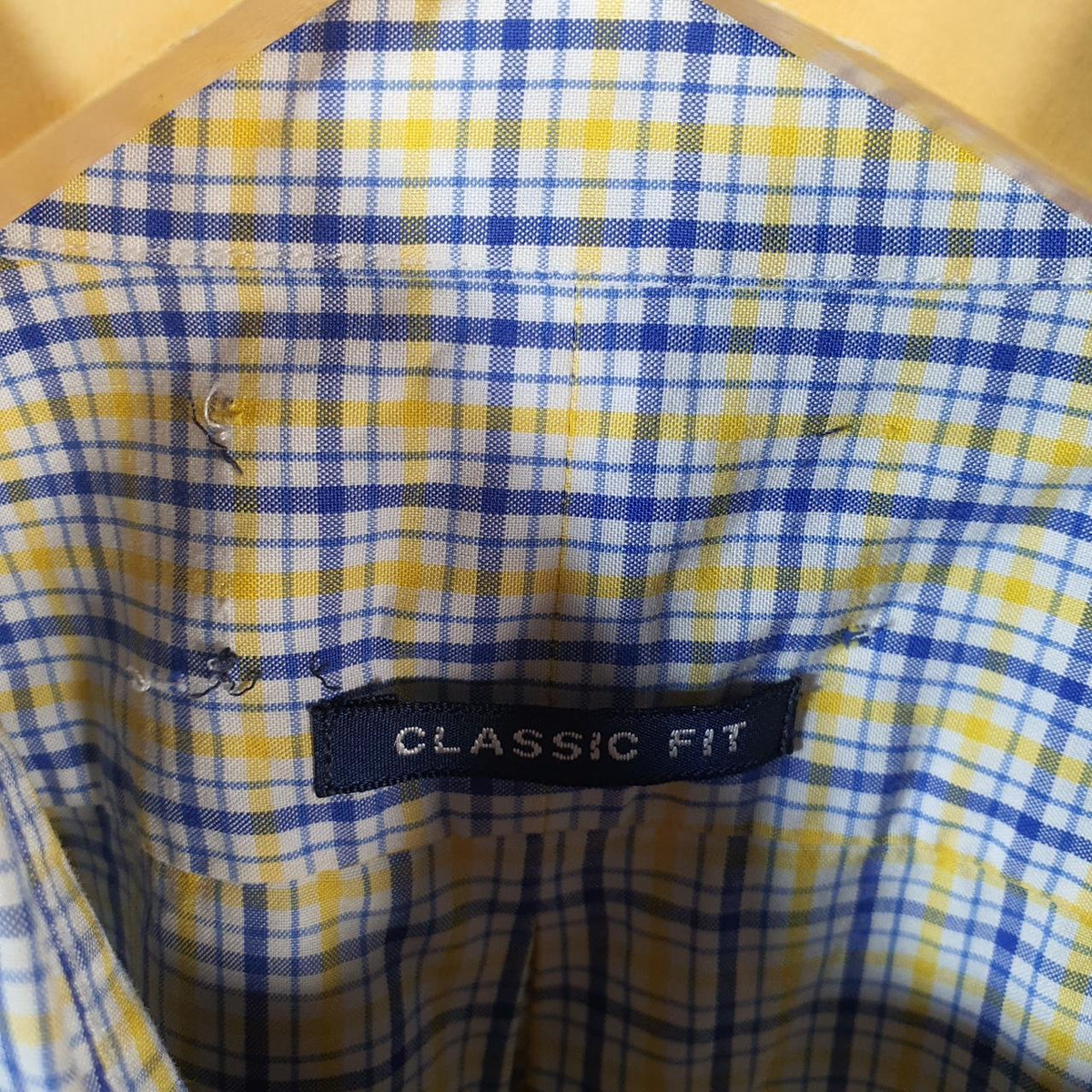 Vintage Ralph Lauren Button Down Shirt Men’s XL Yellow Classic Fit Checkered Cotton Pony