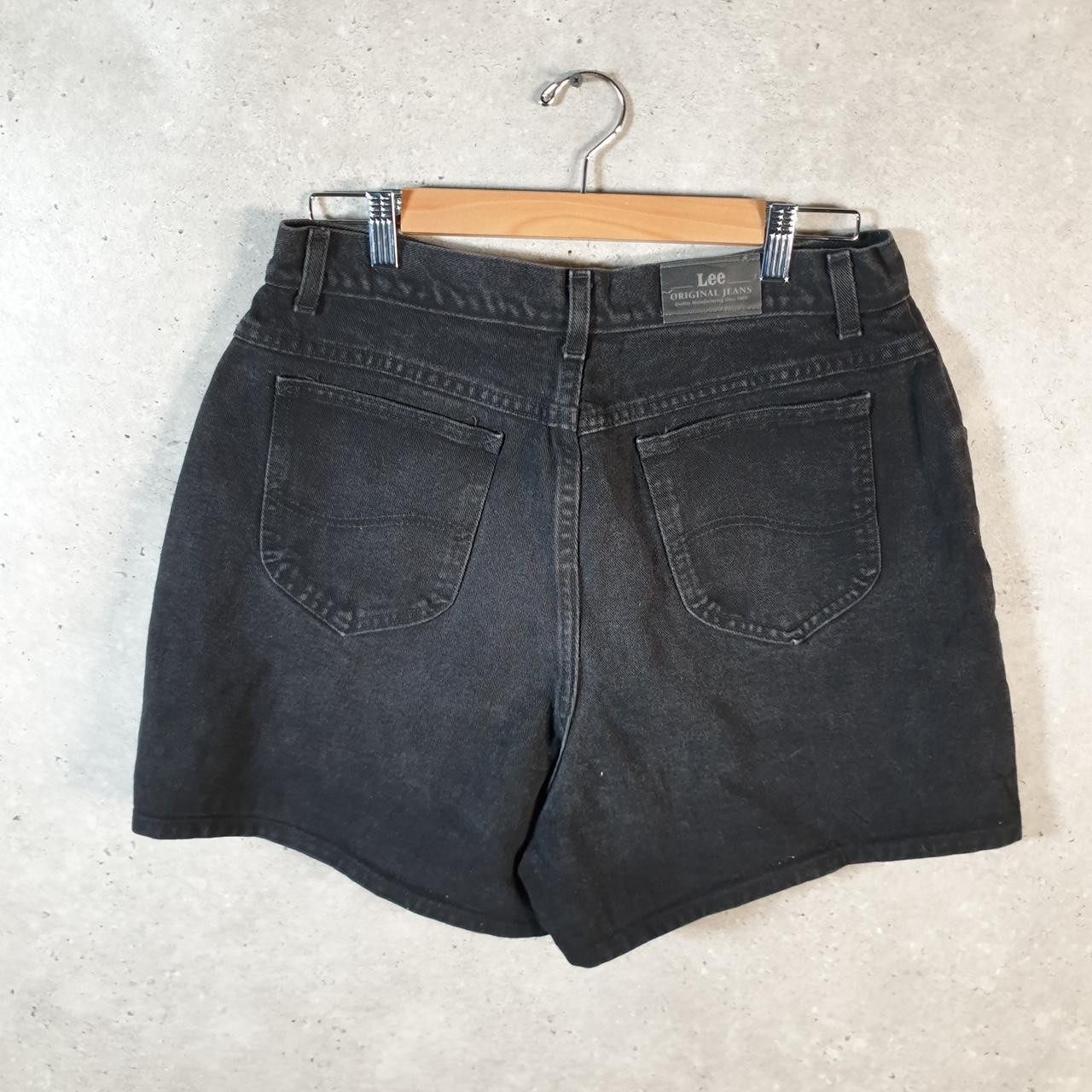 Vintage Lee Baggy Shorts Jorts Cargo Womens W30 Black Relaxed Denim