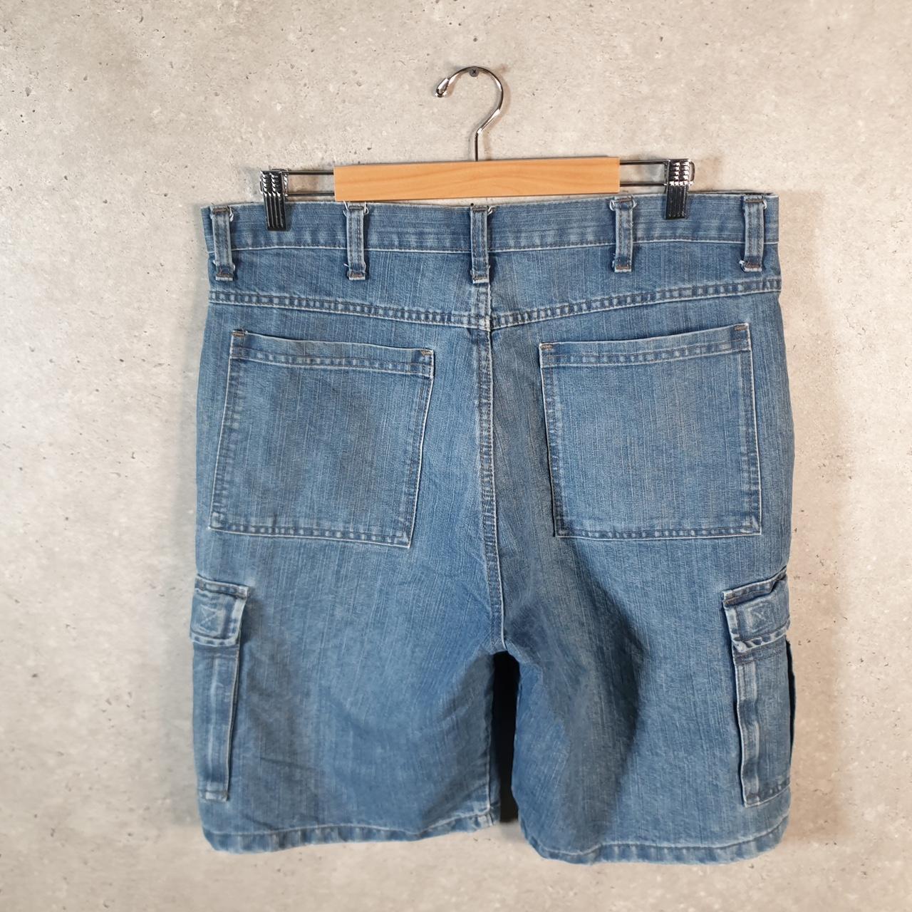 Vintage Wrangler Denim Shorts Jorts Cargo Men’s W34 Blue Baggy Cotton