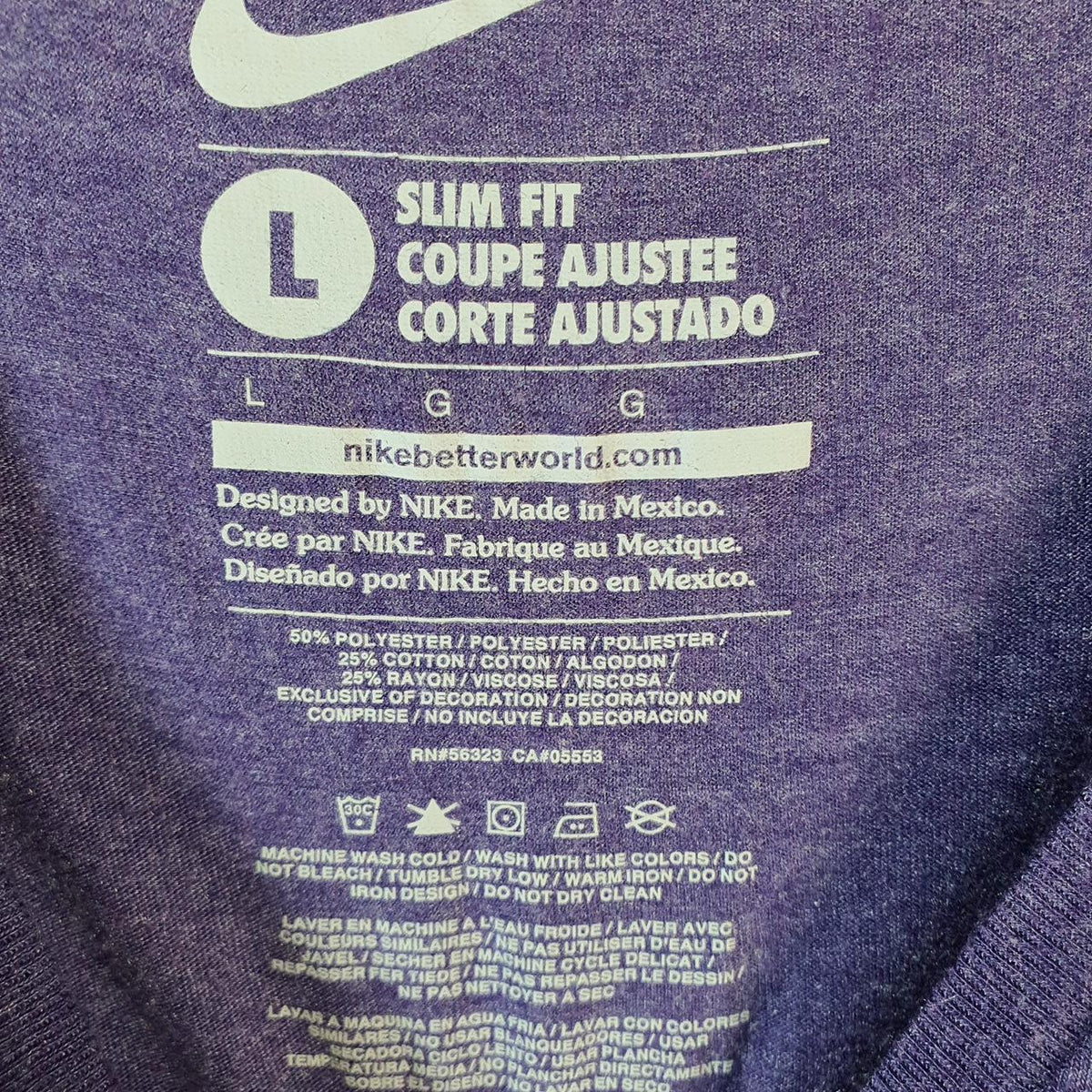 Vintage Nike Frog Fever USA T Shirt Womens Large Purple Spellout Swoosh Athletic