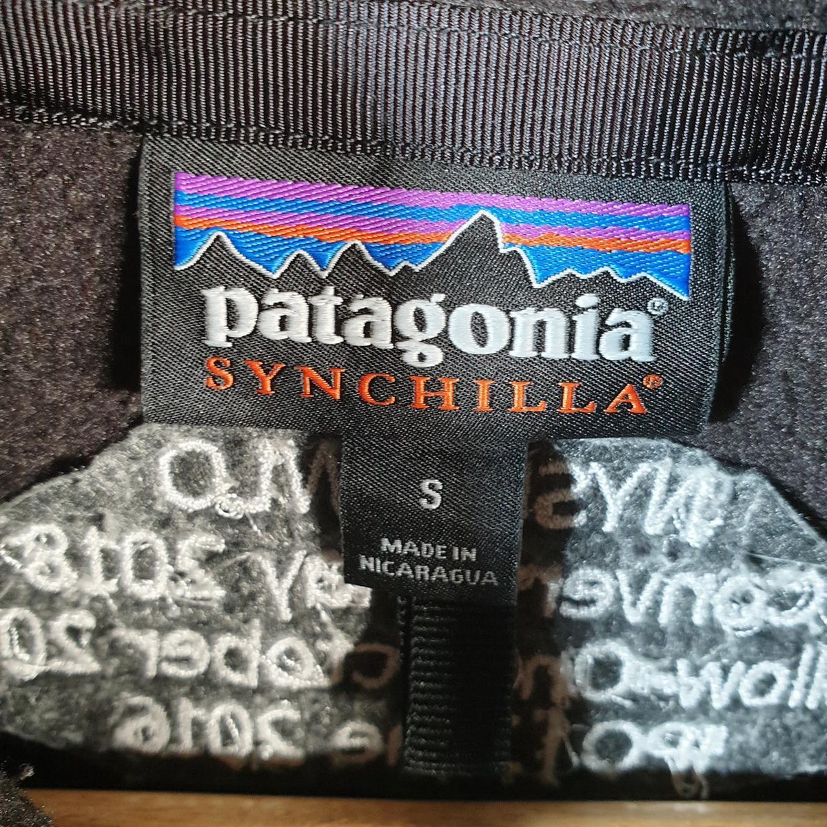 Vintage Patagonia Synchla Sweater Fleece Full Zip Sweatshirt Mens Small Black