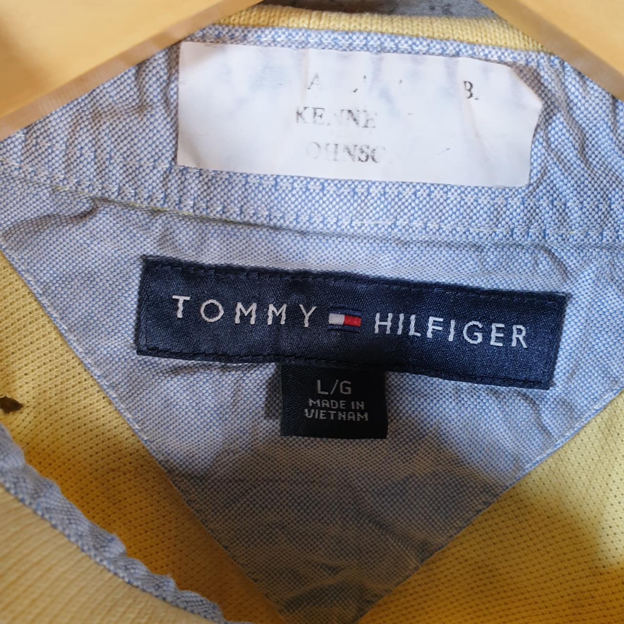 Vintage Tommy Hilfiger Polo Shirt Men’s Large Yellow Regular Fit Embroidered Logo