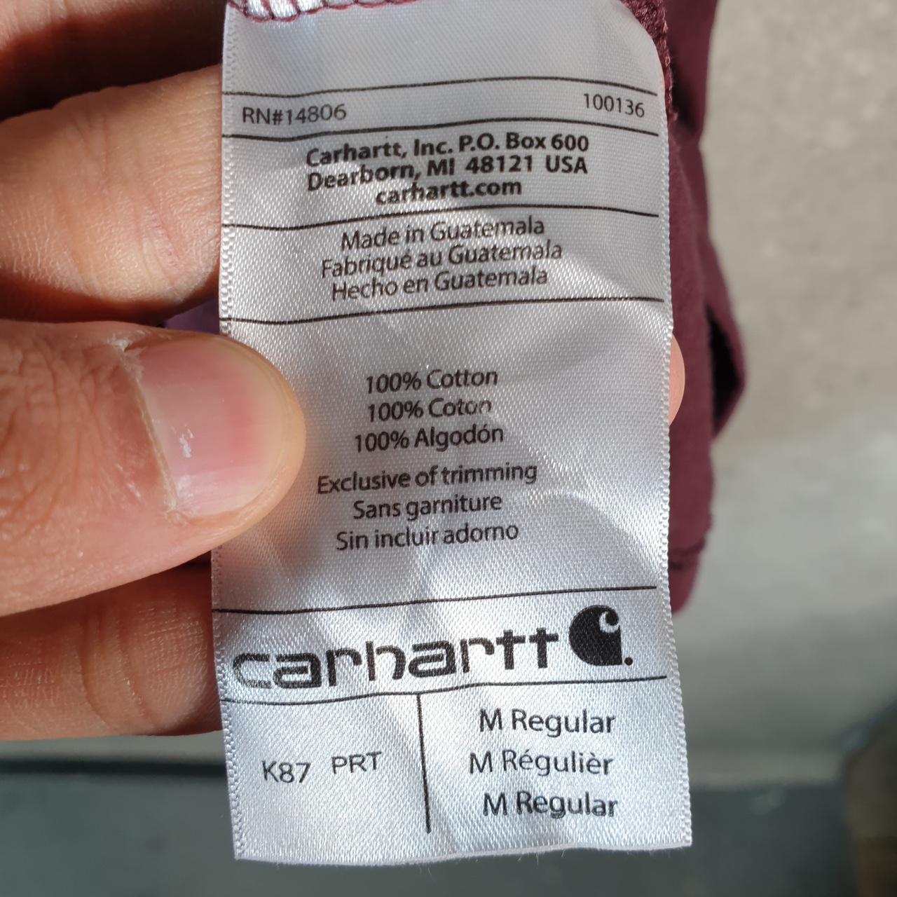 Vintage Carhartt Pocket T Shirt Men’s Medium Burgundy Red Workwear Chore Utility Original Fit C9328