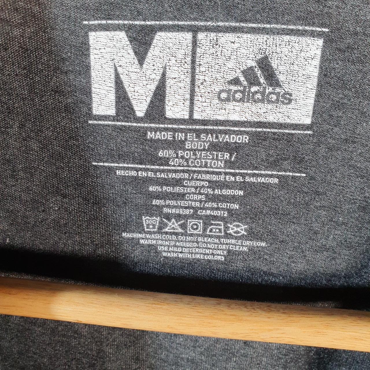 Vintage Adidas T Shirt Men’s Medium Grey Three Stripes Logo Athletic
