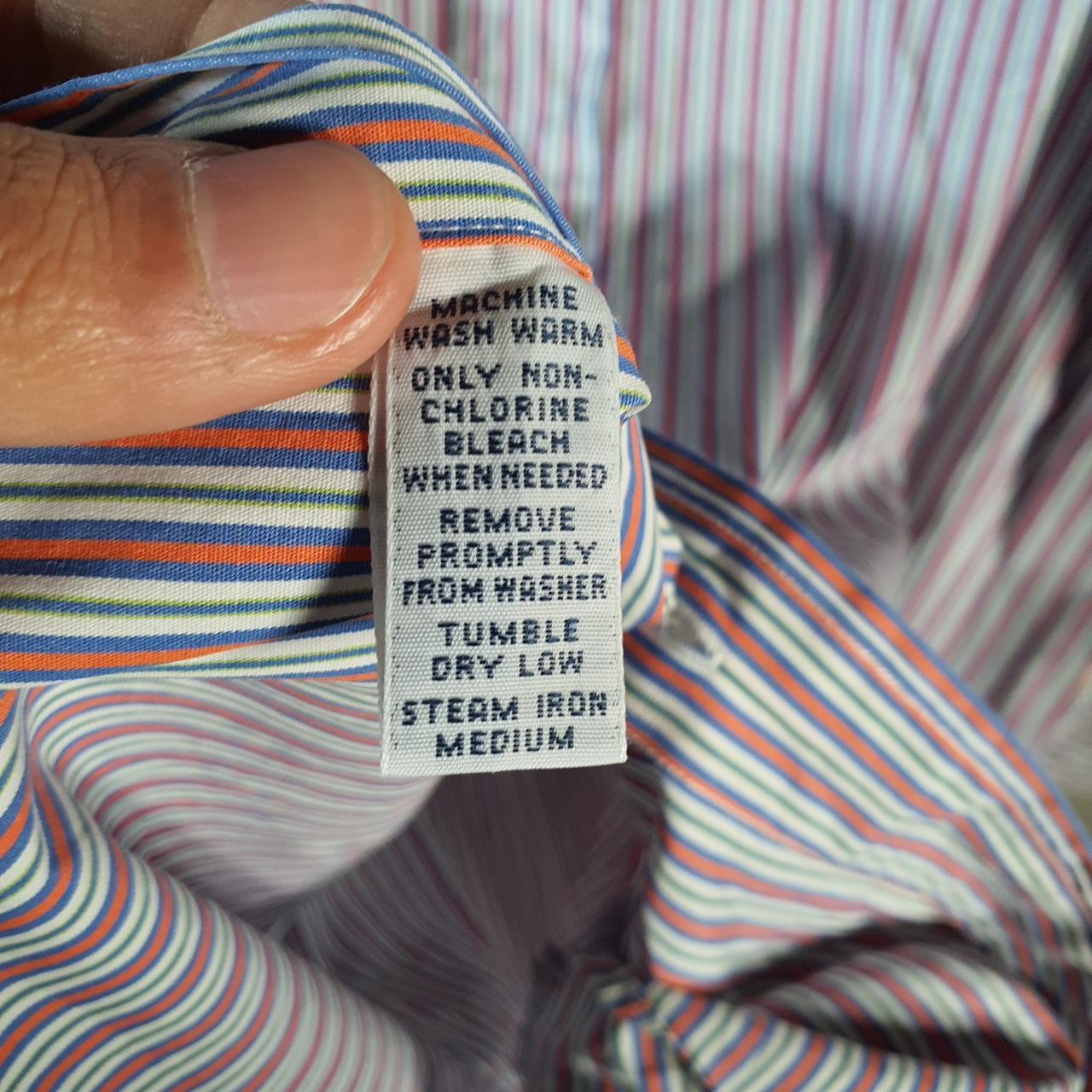 Vintage Ralph Lauren Button Down Shirt Men’s Large Blue Striped Curham Custom Fit C8479