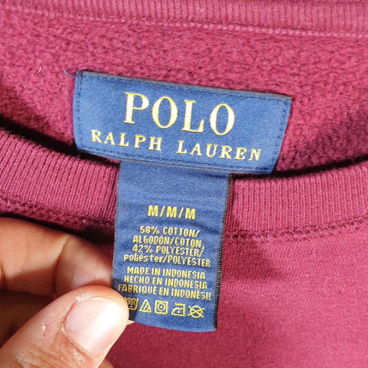 Vintage Ralph Lauren Polo Sweatshirt Men’s Medium Burgundy Red Cotton Pullover Pony