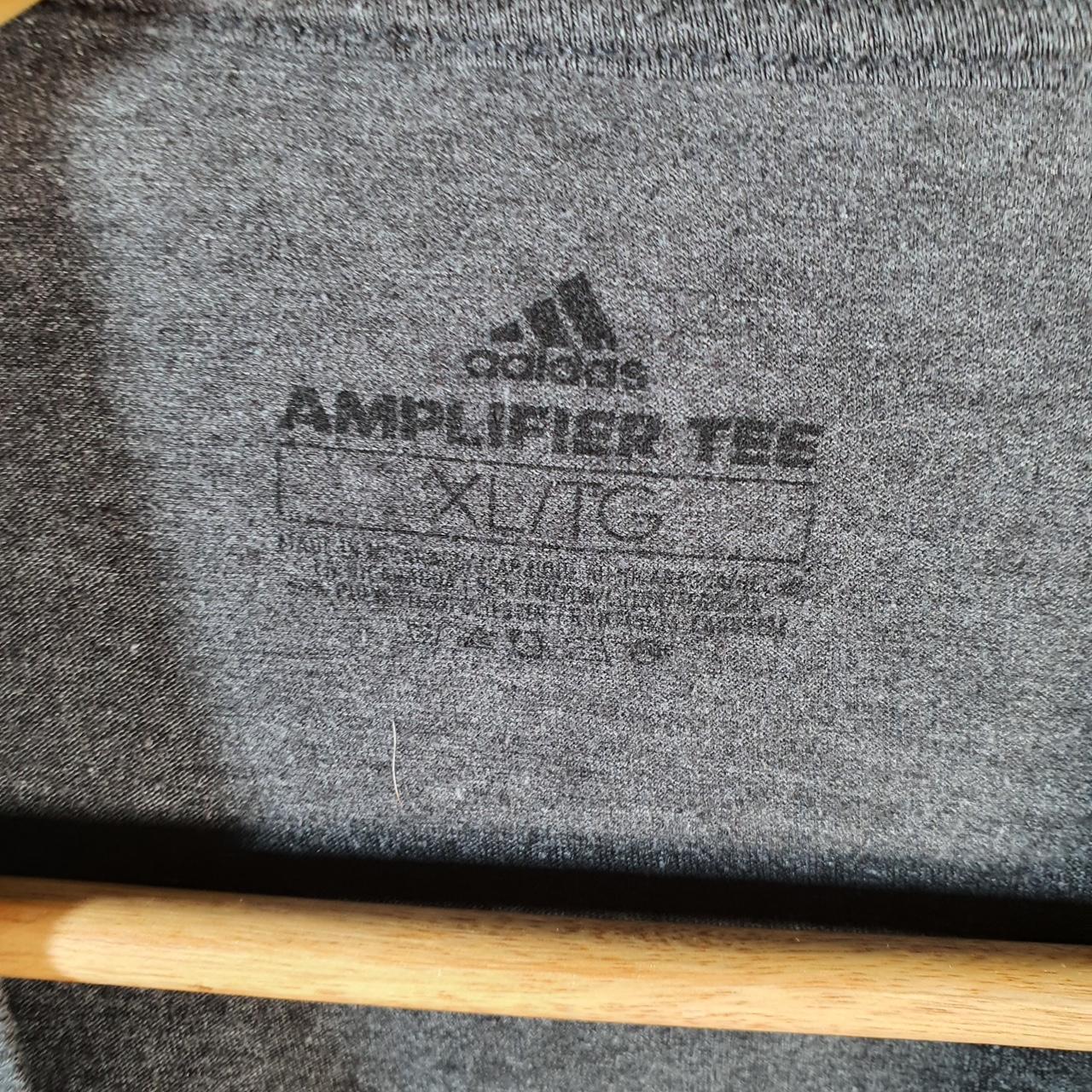 Vintage Adidas Amplifier T Shirt Men’s XL Grey Three Stripes Logo Athletic