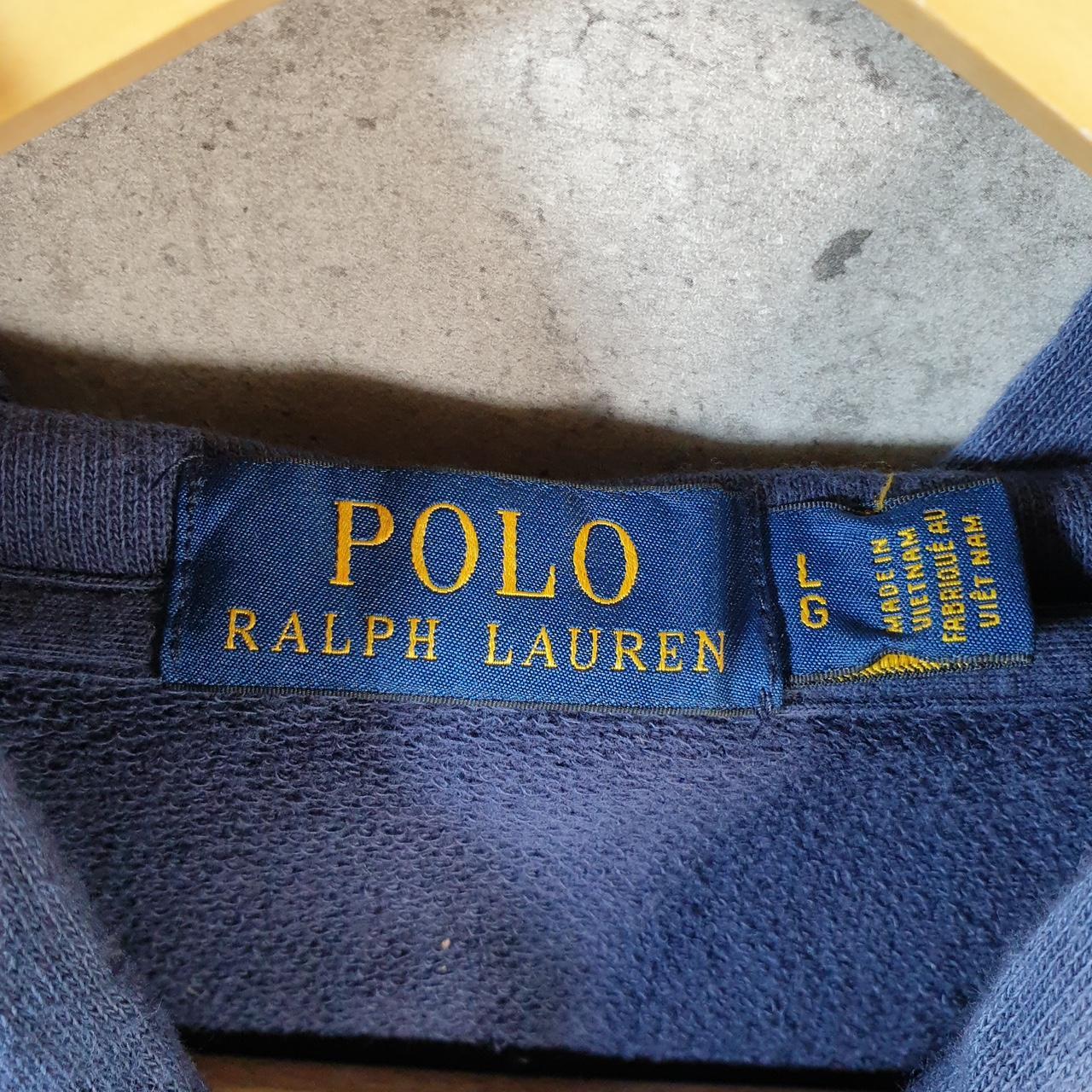 Vintage Ralph Lauren Polo Heavyweight Hoodie Men’s Large Blue Cotton Full Zip Pony