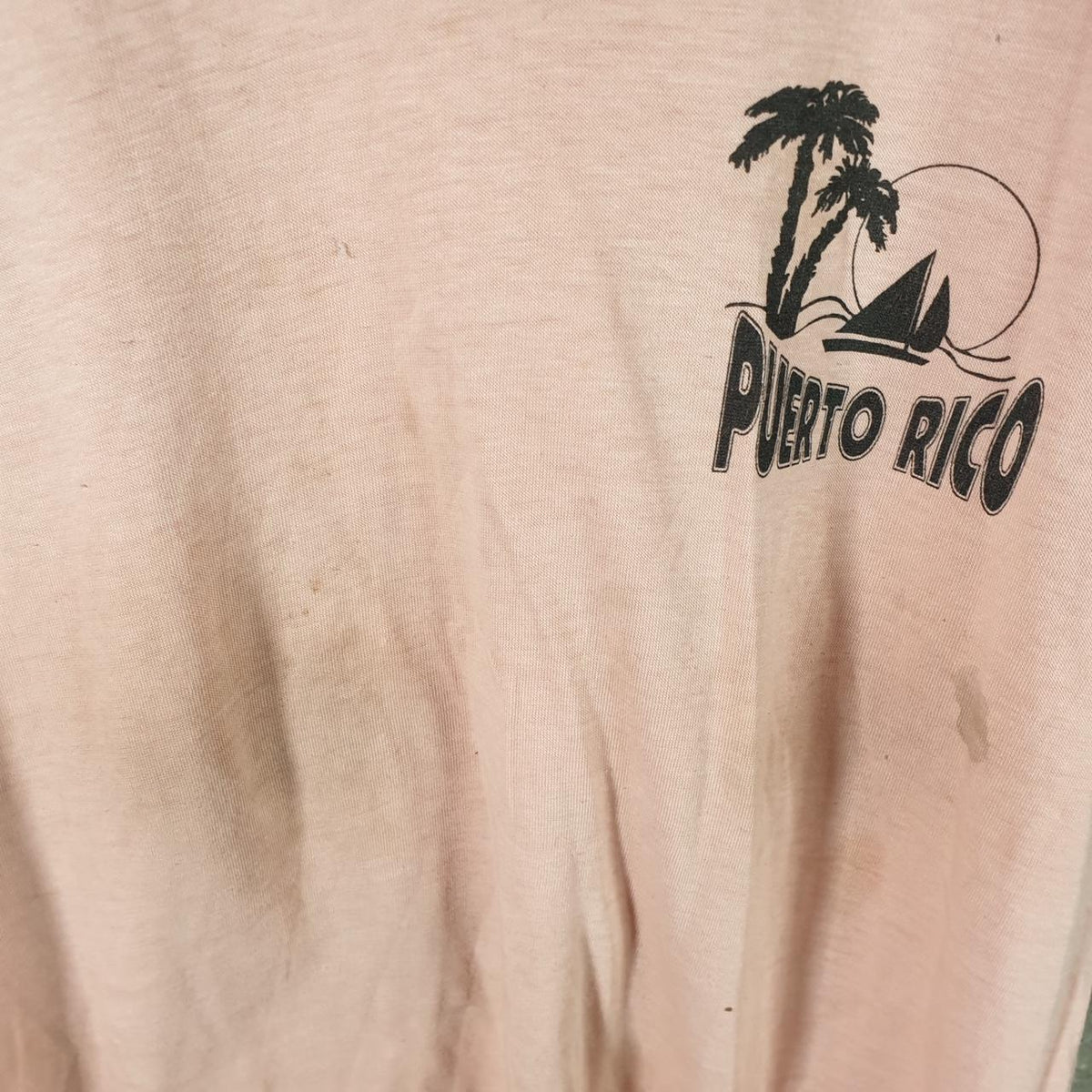 Vintage Puerto Rico Monumentos Historicos Graphic 90s USA Single Stitch T Shirt Men’s M Pink
