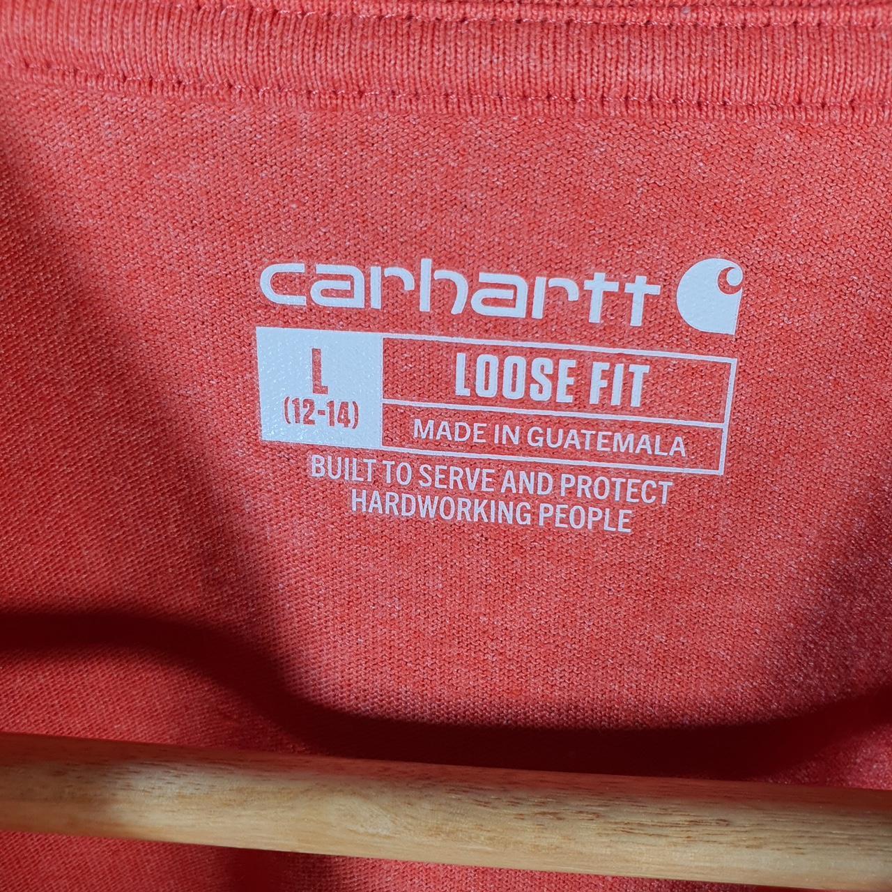 Vintage Carhartt Pocket T Shirt Womens Large Pink Workwear Chore Utility Loose Fit