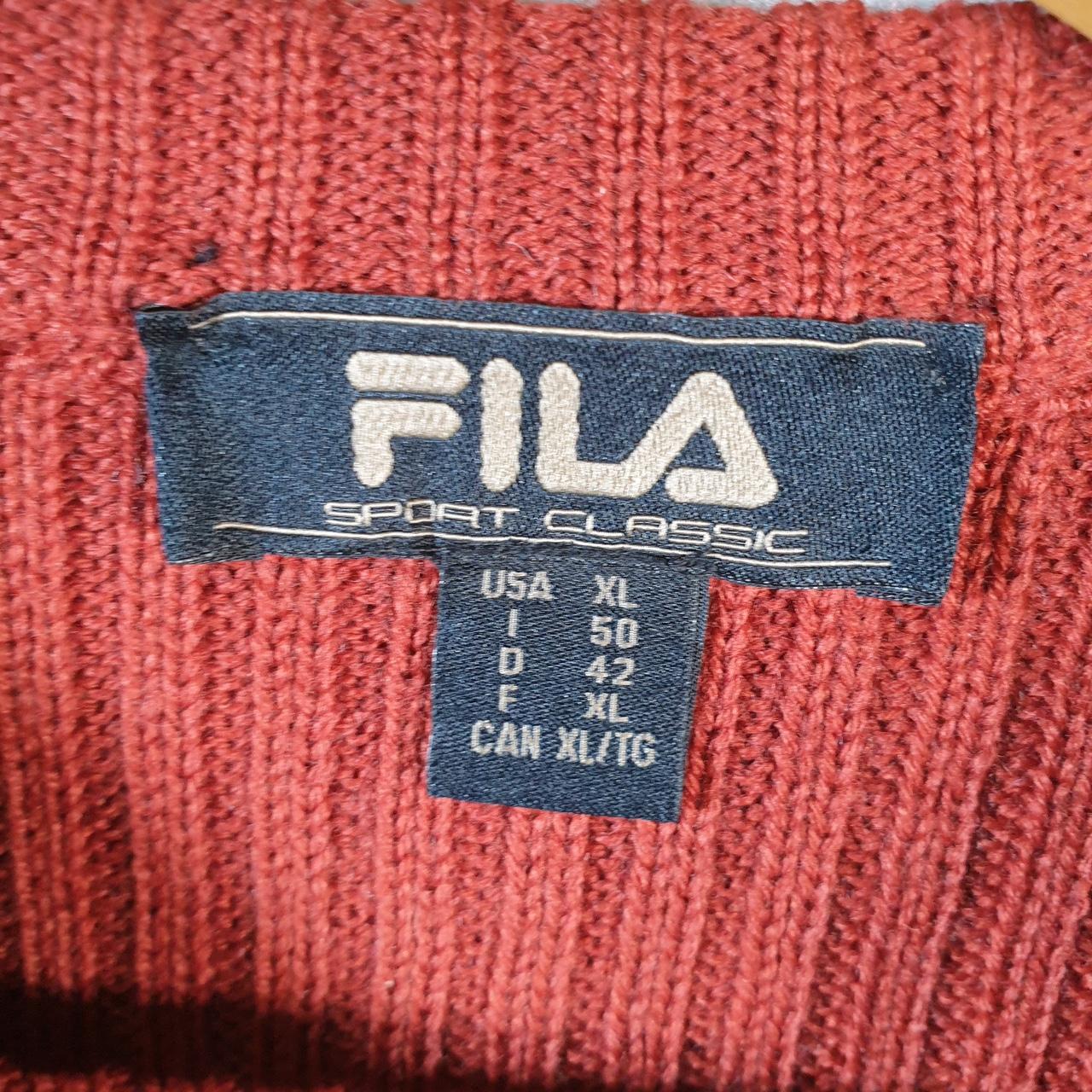 Vintage Fila Knit Sweater Women’s XL Orange Y2K Pullover Casual
