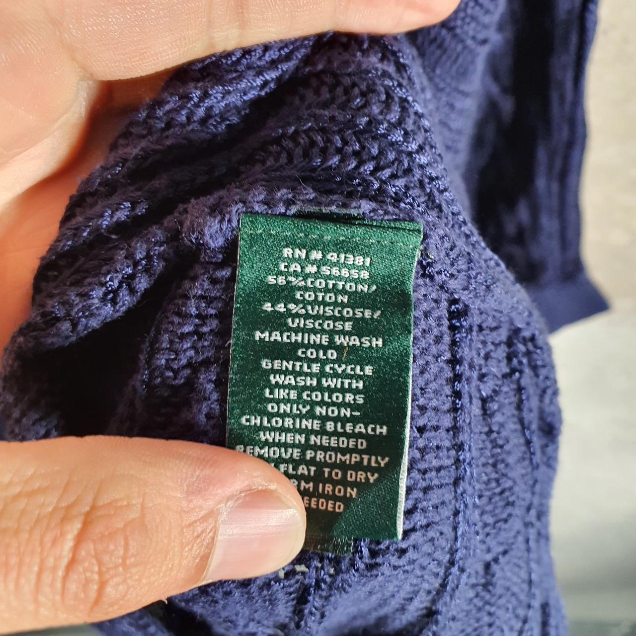 Vintage Ralph Lauren Polo Knit Sweater Womens Small Navy Blue Cotton Pullover