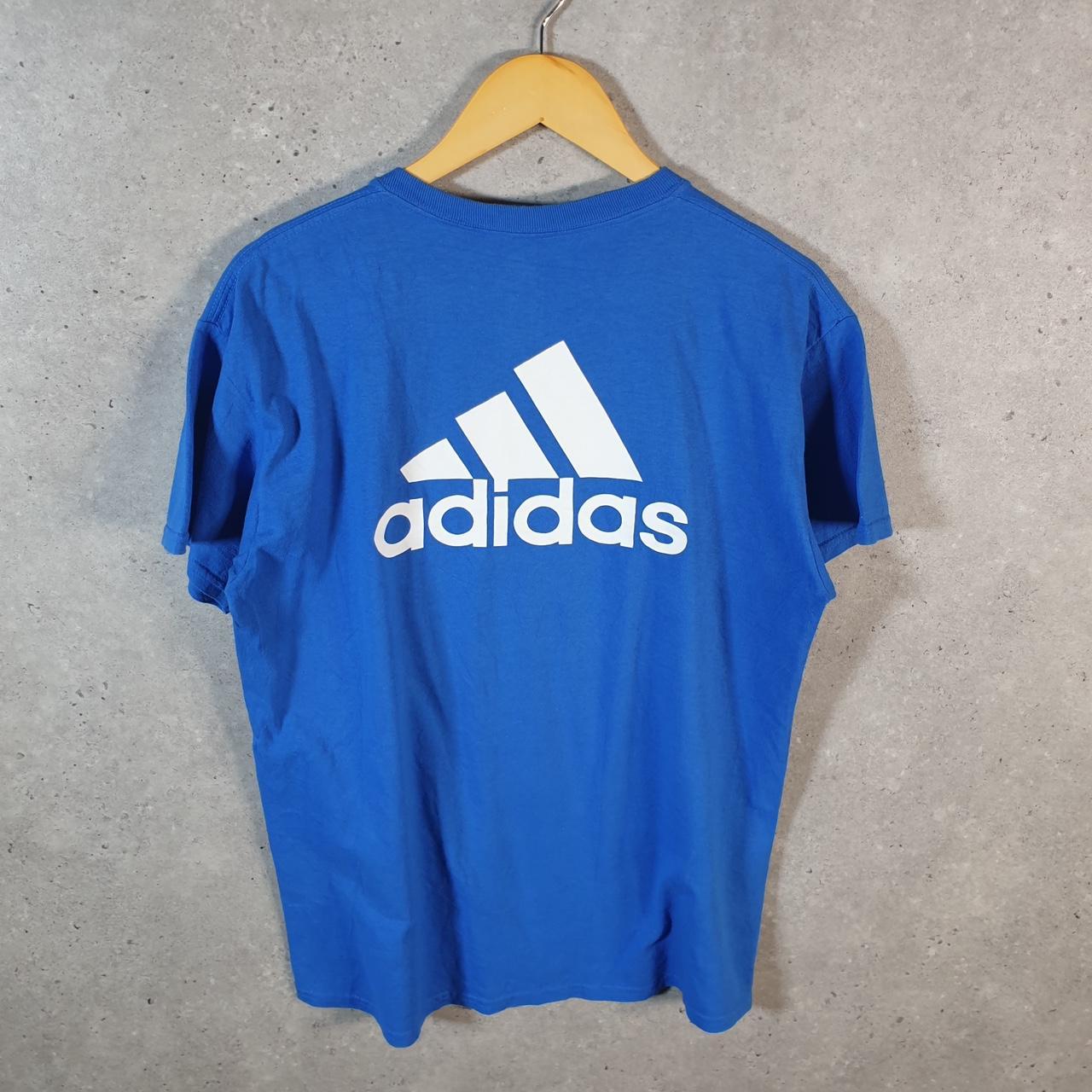 Vintage Adidas Spellout Maryland Soccer T Shirt Men’s Medium Blue Three Stripes Athletic