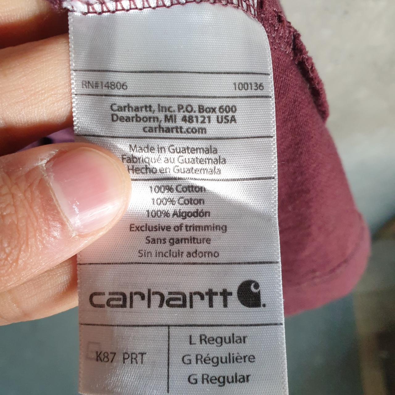 Vintage Carhartt Pocket T Shirt Men’s Large Burgundy Red Workwear Chore Utility Original Fit C9348