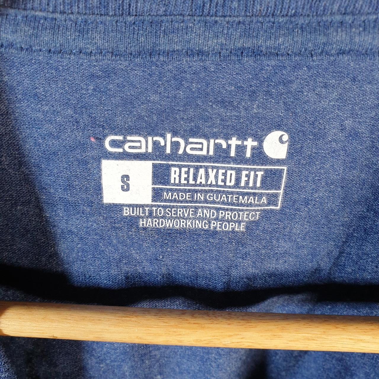 Vintage Carhartt Pocket T Shirt Men’s Small Blue Workwear Chore Utility Relaxed Fit C9340