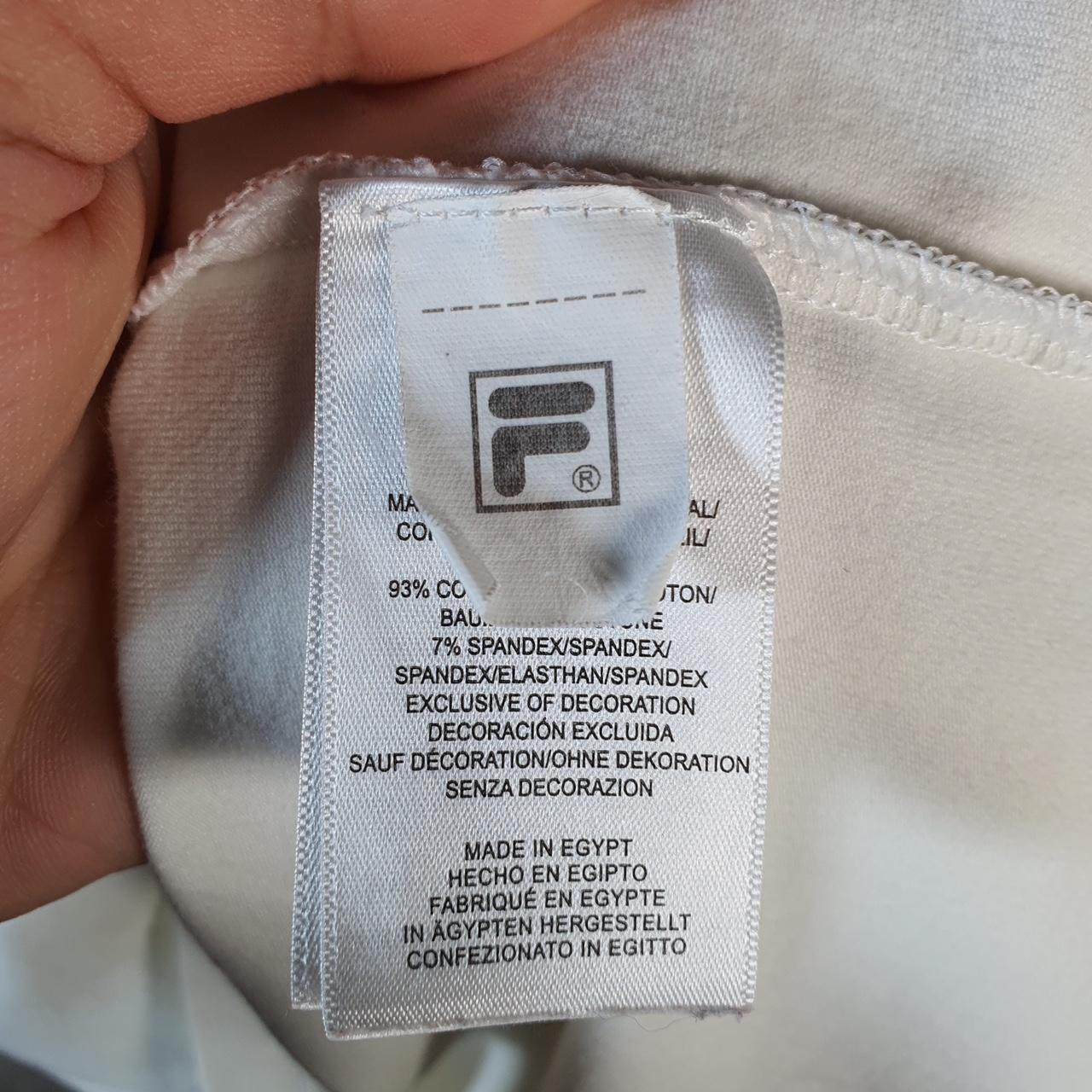 Vintage Fila Spellout Logo Cropped T Shirt Womens Medium White Athletic C9826