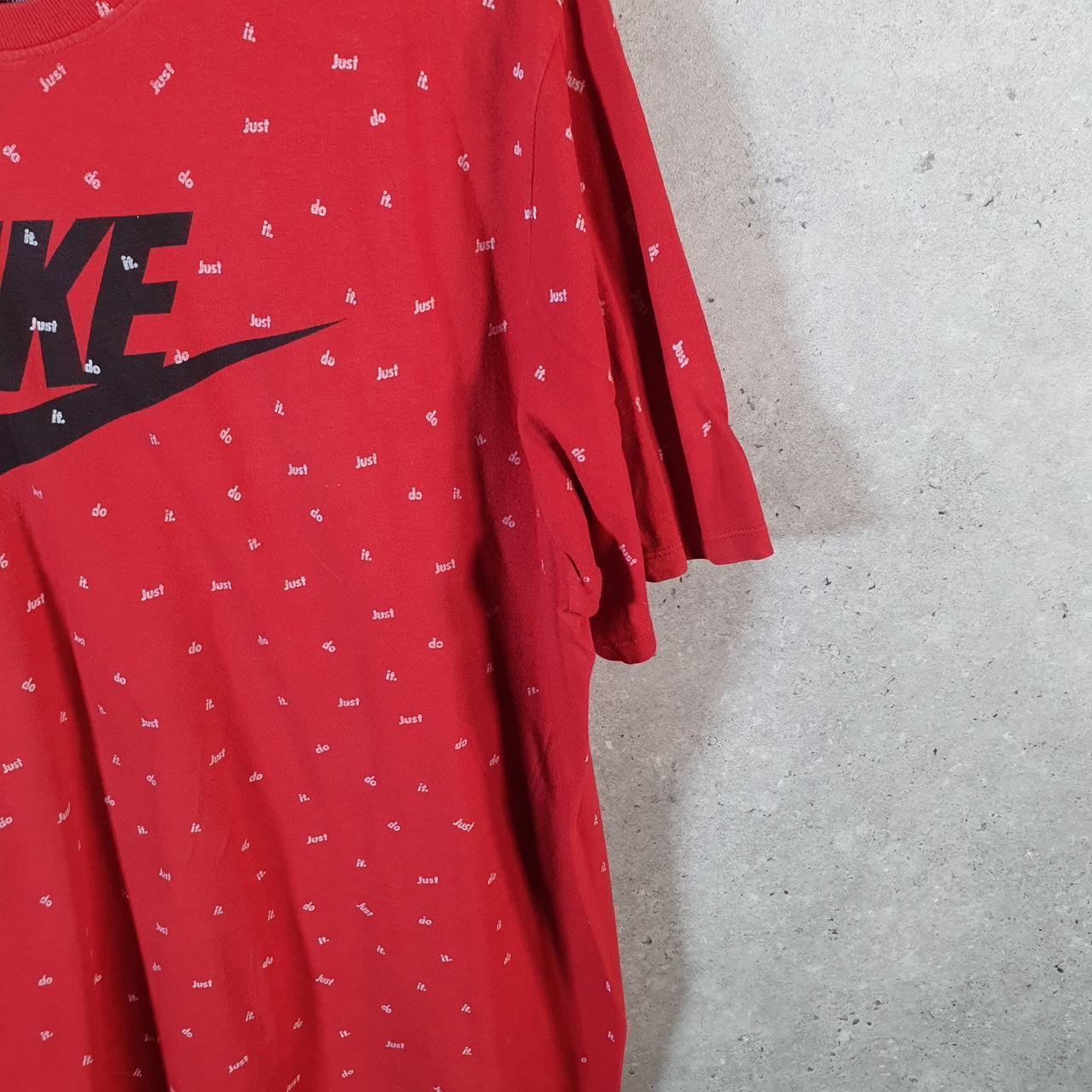 Vintage Nike Club All Over Print AOP T Shirt Men’s XL Red Swoosh Logo Athletic Big Fish Vintage