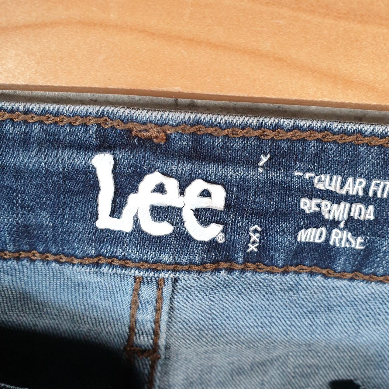 Vintage Lee Baggy Shorts Jorts Cargo Womens W34 Blue Relaxed Denim