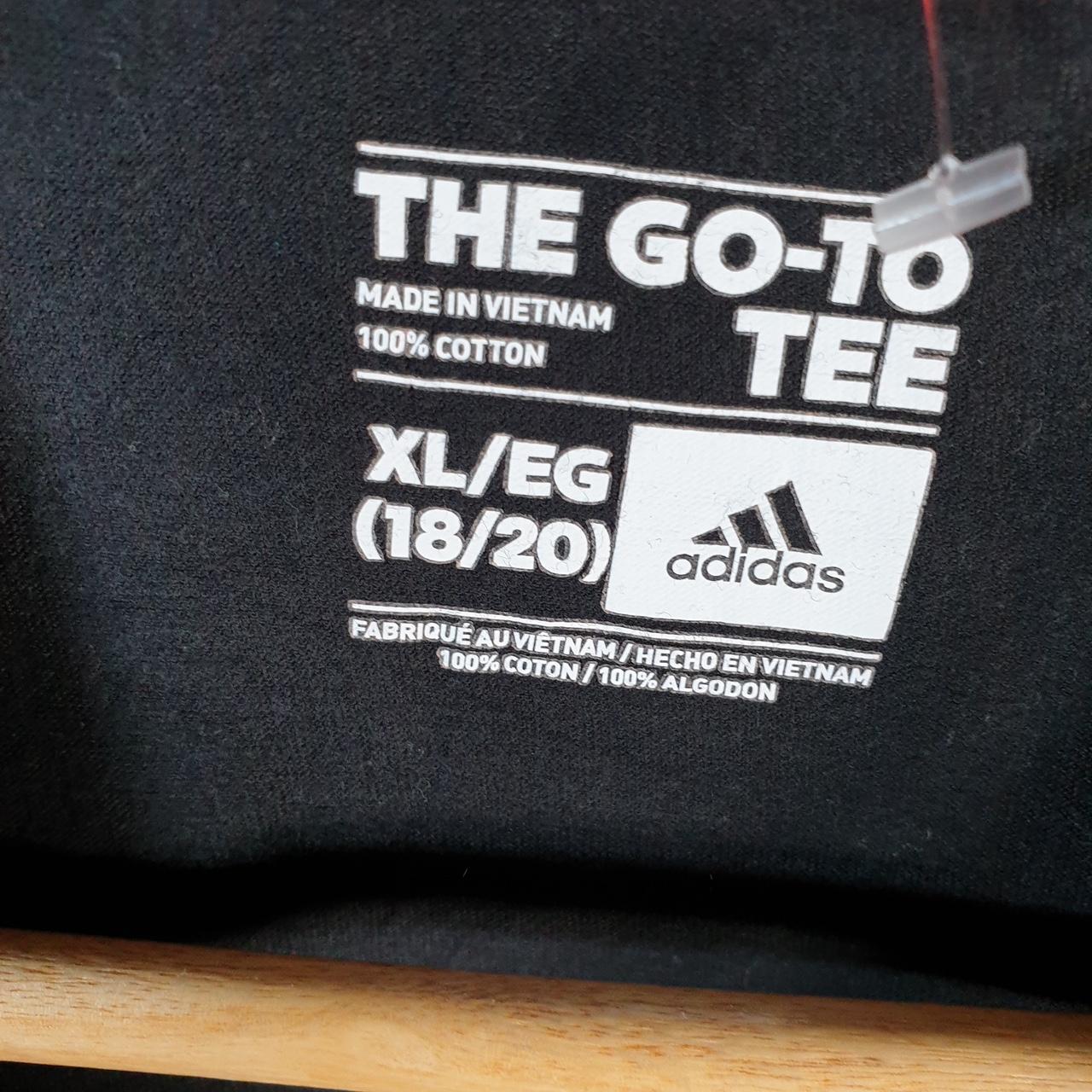 Vintage Adidas Go To Tee T Shirt Womens XL Black Three Stripes Logo Athletic