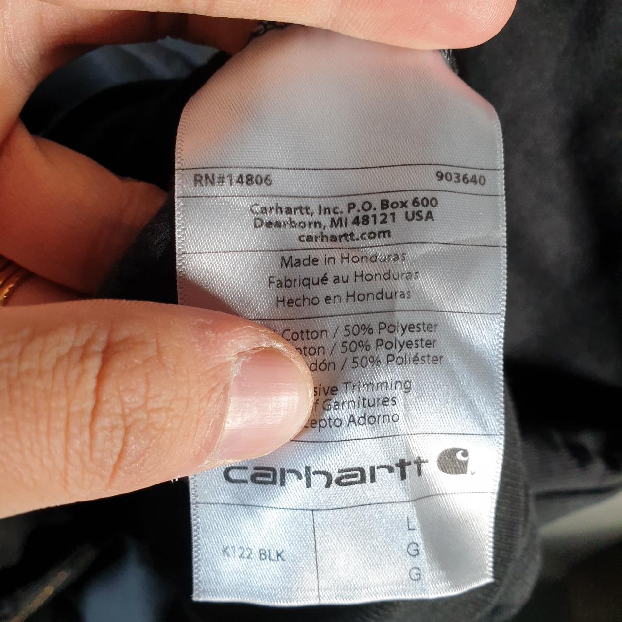 Vintage Carhartt Hoodie Men’s Large Black Full Zip Blank USA Loose Fit