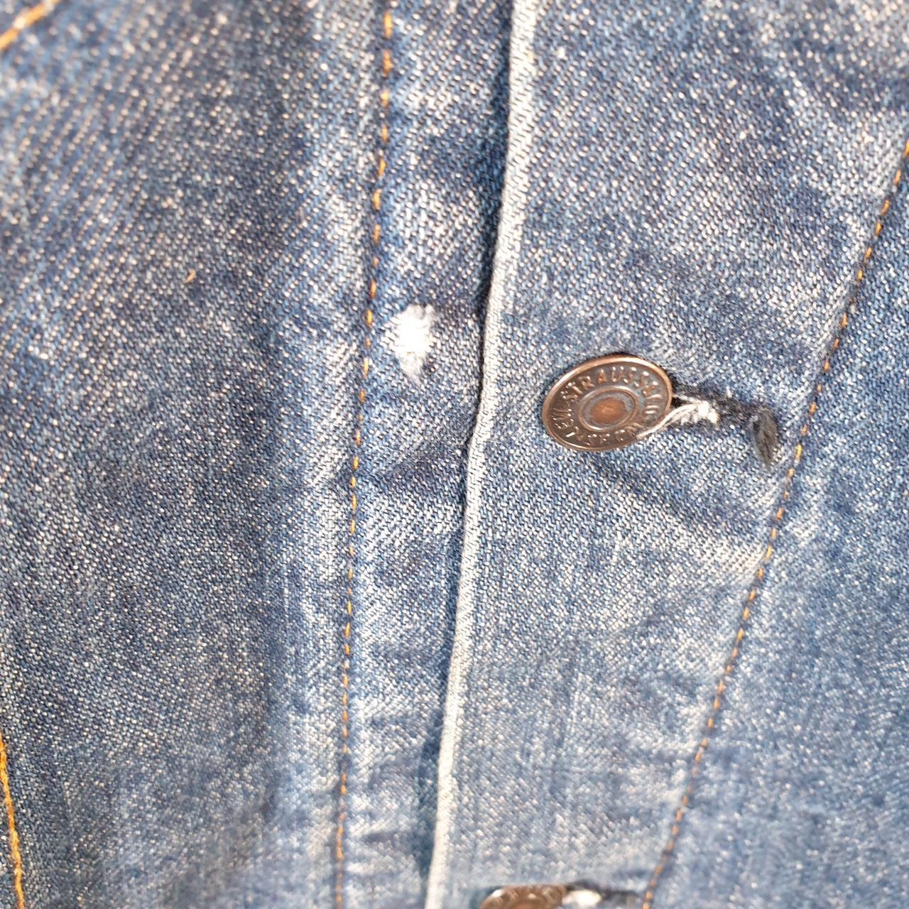 Vintage Levis Denim Jean Trucker Sherpa Jacket Mens Small Blue Sherling USA