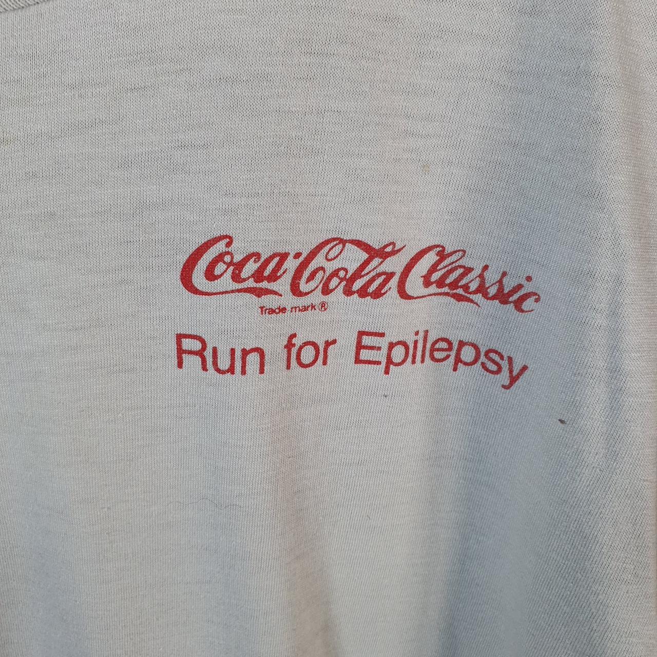 Vintage Screen Stars Coca Cola Epilepsy 90s Single Stitch T Shirt Men’s Large Grey